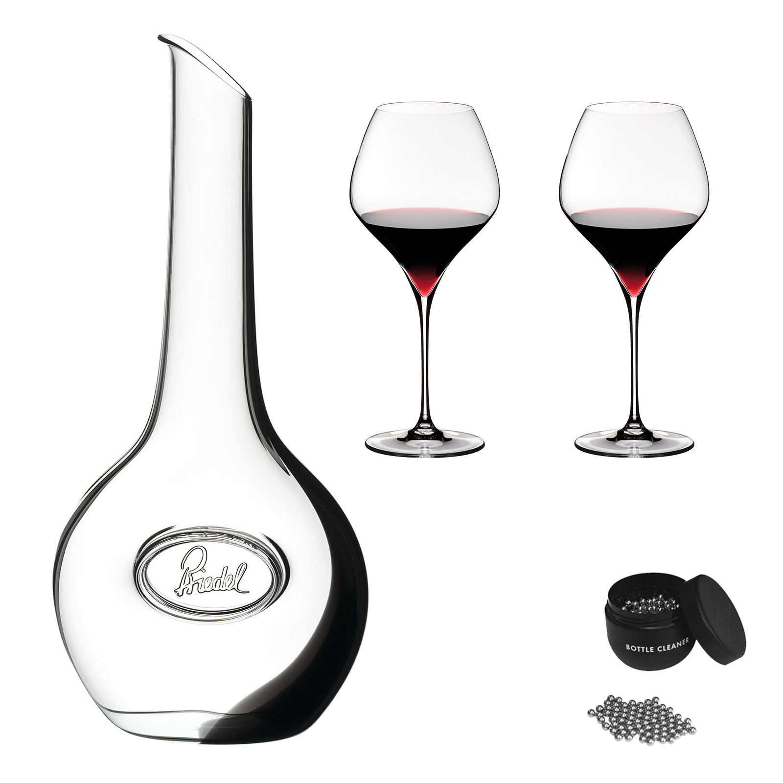 Riedel Dekantierkaraffe + Riedel Vitis Pinot Noir 2er Set inkl. Riedel Glas Reinigungskugeln Riedel Dekantierkaraffe + Riedel Vitis Pinot Noir 2er Set inkl. Riedel Glas Reinigungskugeln