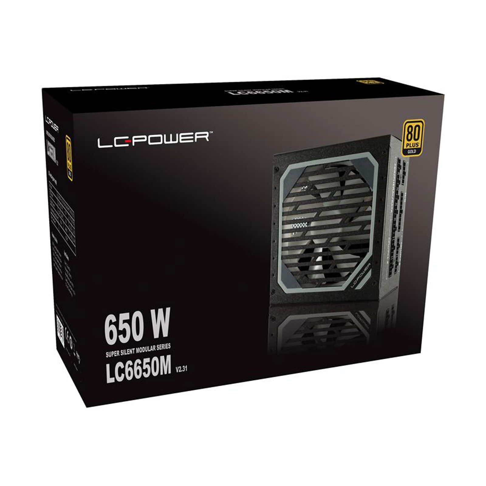 LC-Power LC6650M V2.31 - Super Silent Modular 650 Watt 80 PLUS GOLD PC ATX Netzteil v