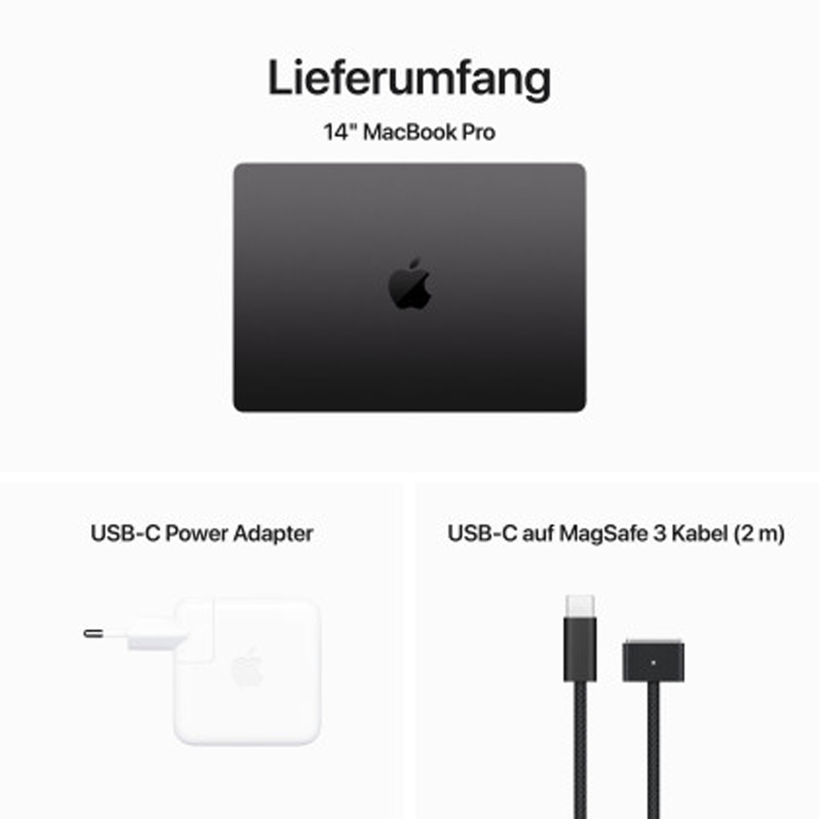 Apple MacBook Pro Space Schwarz 14 Zoll, M3 Pro, 12-Core-CPU, 18-Core-GPU, 36GB, 512GB SSD (96W USB-C Power Adapter)