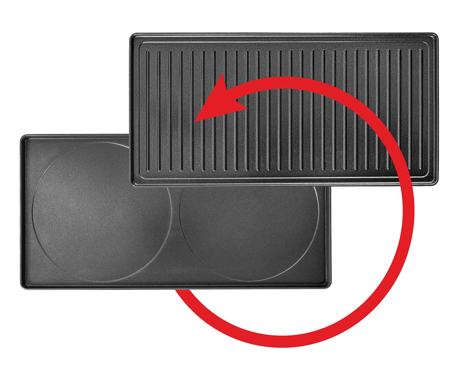 ROMMELSBACHER Pizza Raclette RCP 1800, Wendeplatte (Grillmuster/Crêpes)