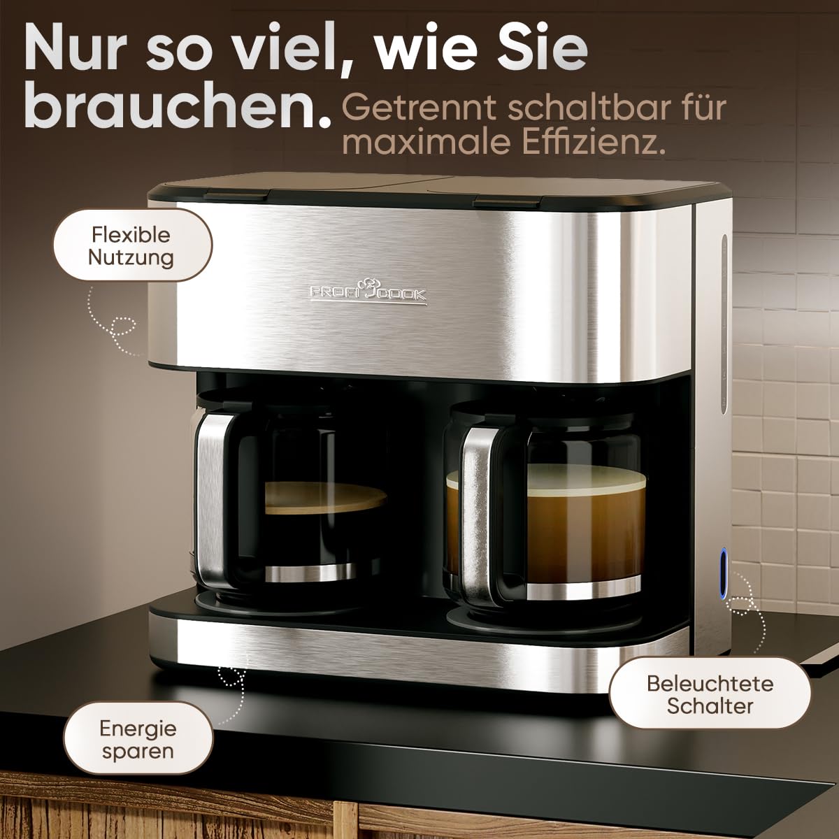 PROFICOOK PC-KAD 1308 Edelstahl Filterkaffeemaschine