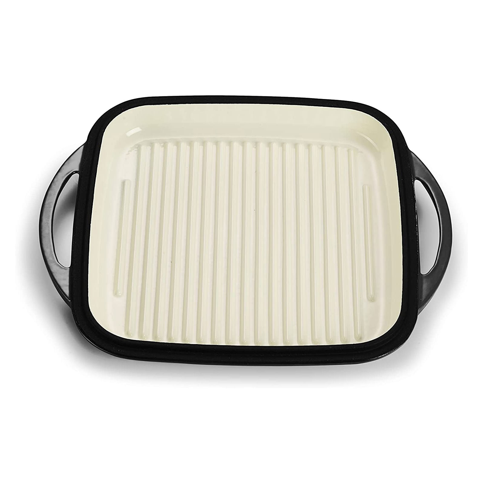 Echtwerk Universalbräter 2-in-1 Set Gusseisen Auflaufform mit Deckel Gusseisentopf Emaille-Beschichtung Backöfen Grill BBQ Induktion Grau 1,5 L