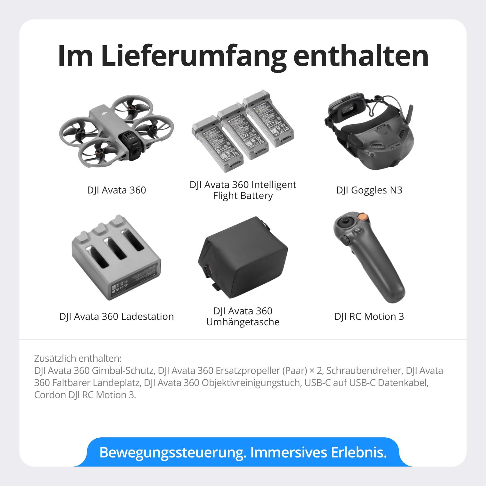 dji Avata 360 Motion Fly More Combo (DJI Goggles N3) Drohne mit Kamera