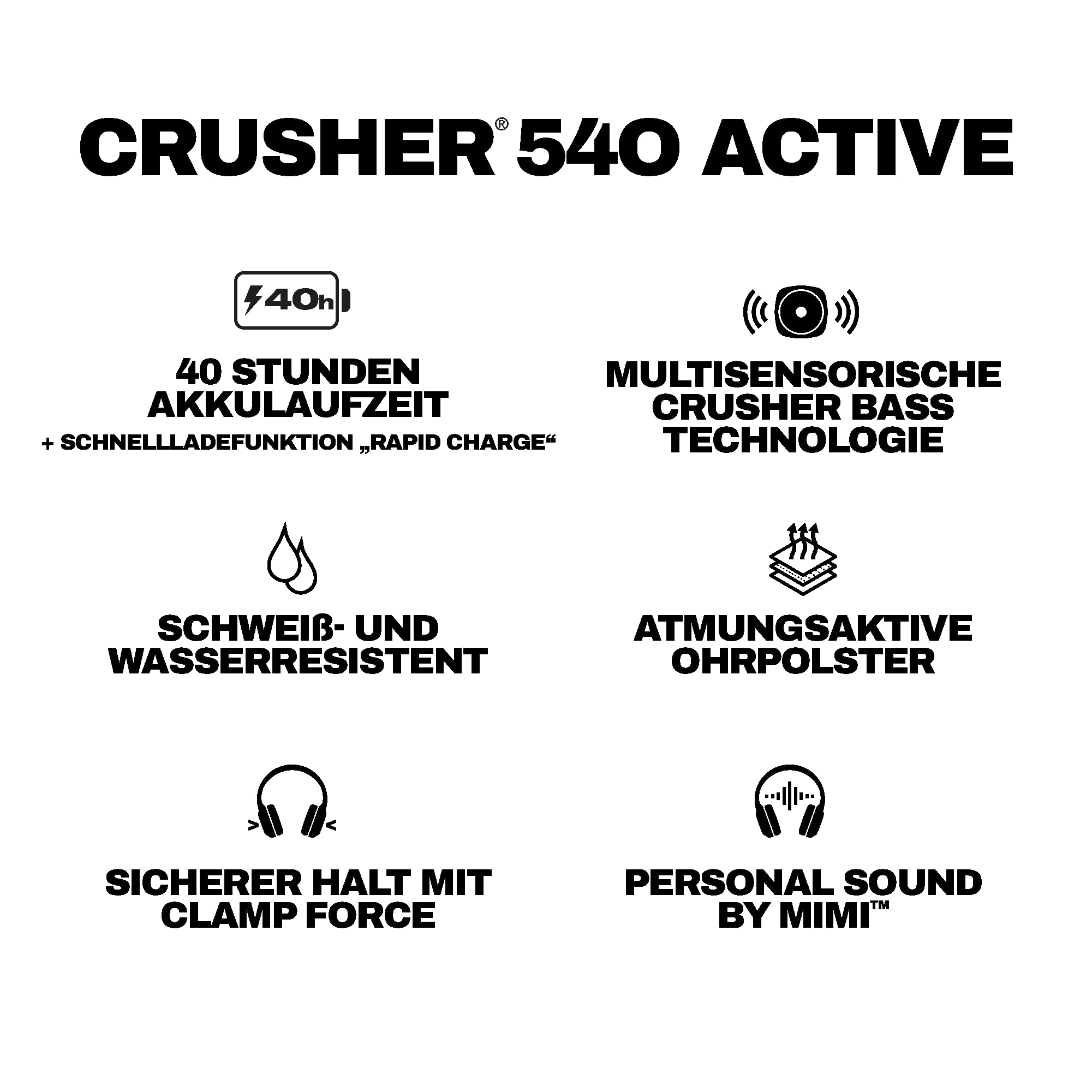 Skullcandy Crusher 540 Active Wireless Bluetooth Headphones