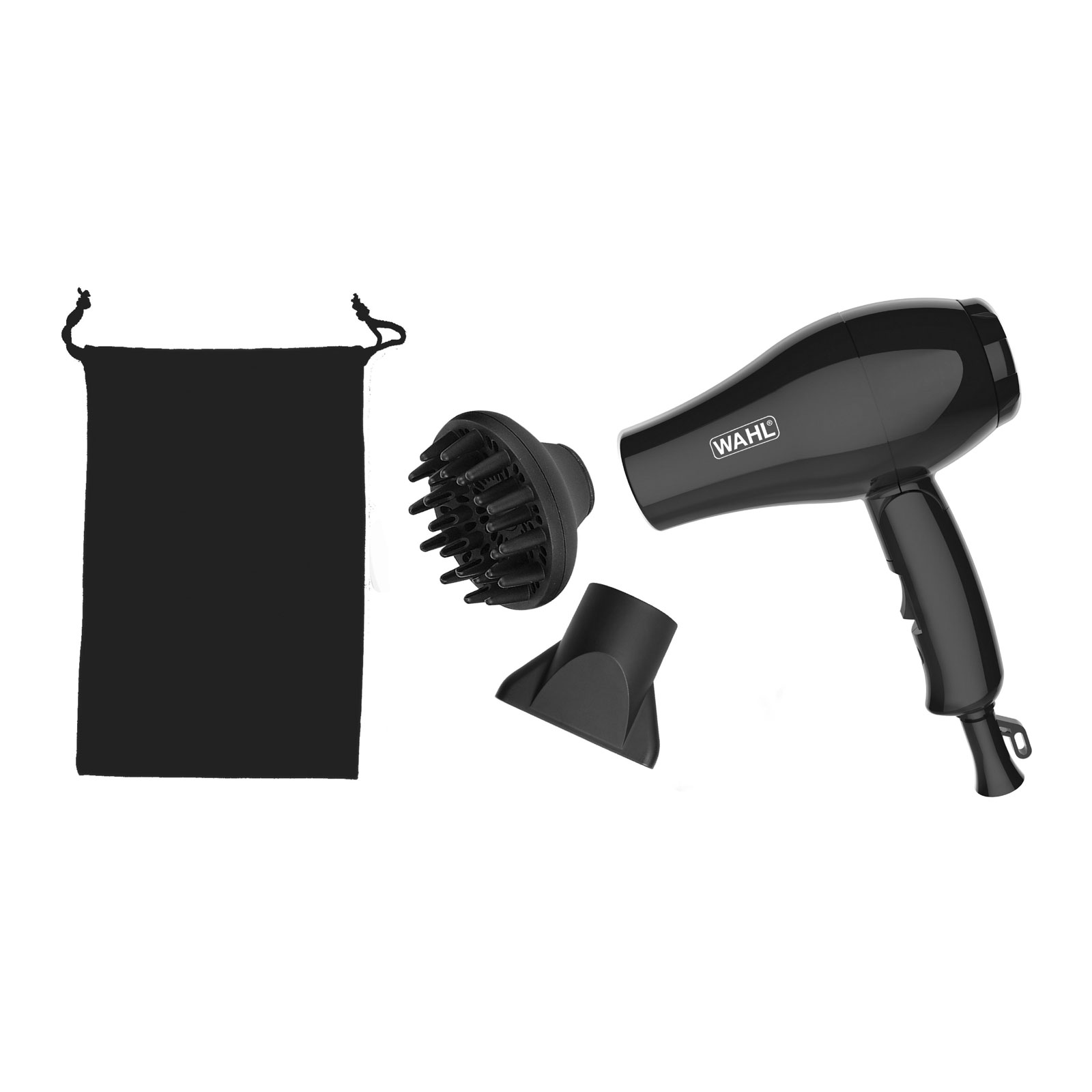 Wahl 3402-0470 Travel Dryer Reisehaartrockner mit Diffusor schwarz