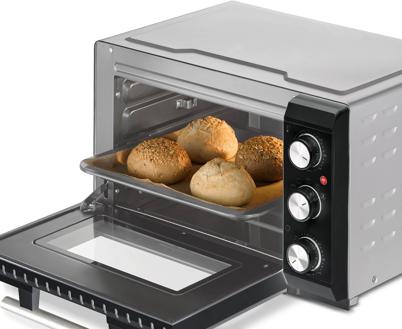 Caso 2970 TO20 Design-Backofen mit Heißluft Cool Touch-Funktion schwarz