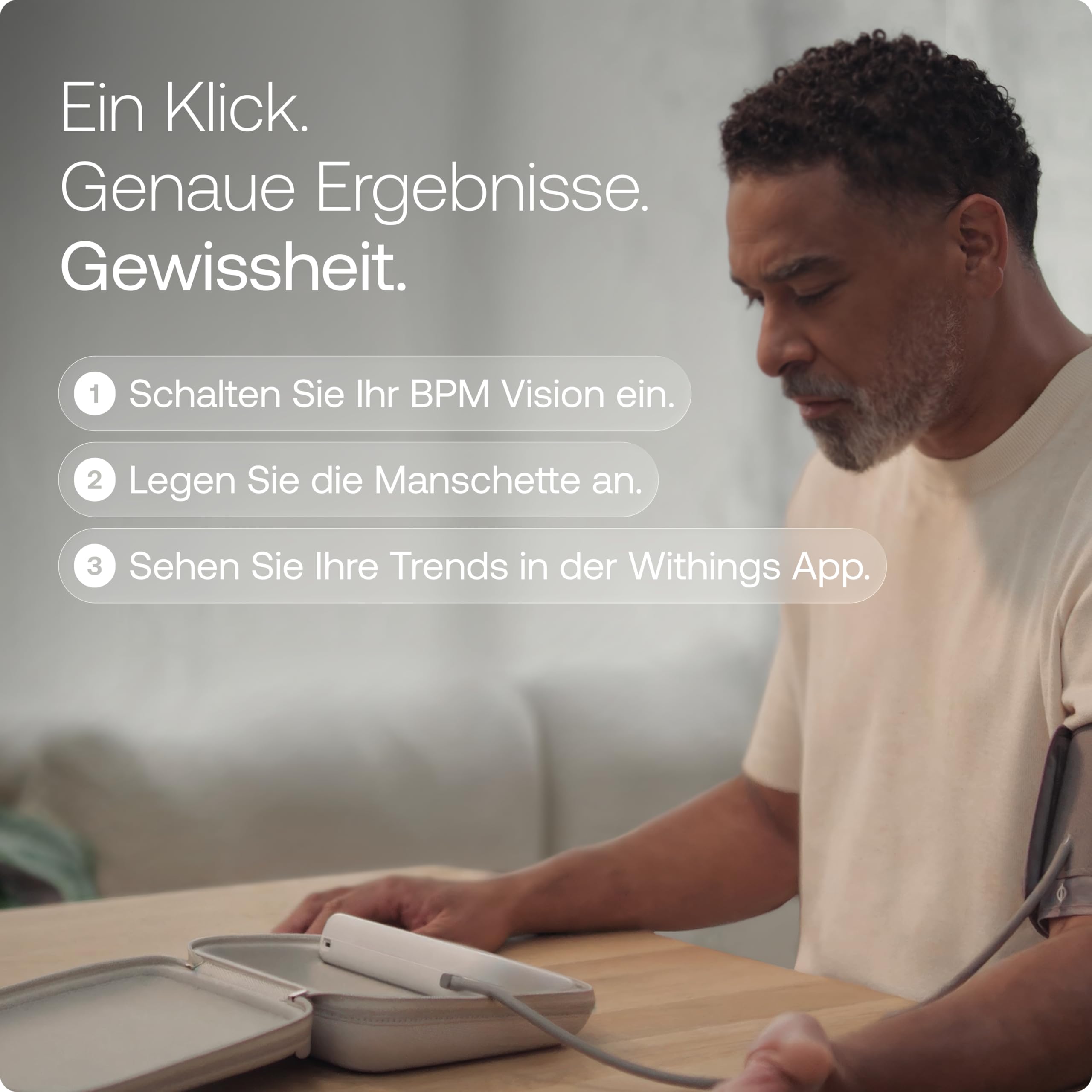 Withings BPM Vision – Intelligentes Oberarm-Blutdruckmessgerät