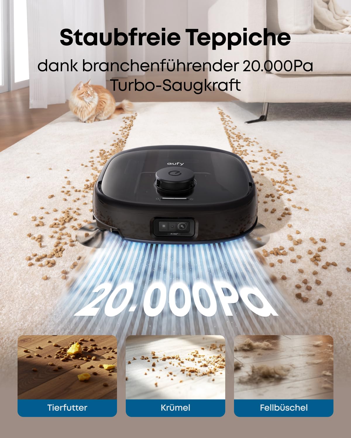 eufy Omni E25 schwarz Saugroboter mit Wischfunktion