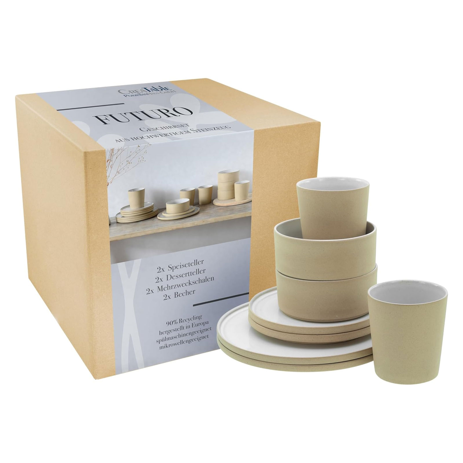 CreaTable Futuro 21533 Kombiservice Set, 8-teilig