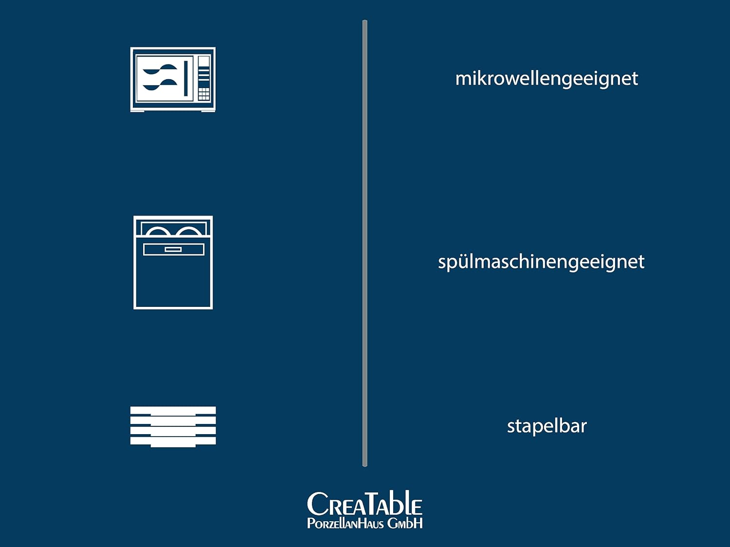 CreaTable, 21016, Serie Modern Scandic blue-grey, Kombiservice 16 teilig