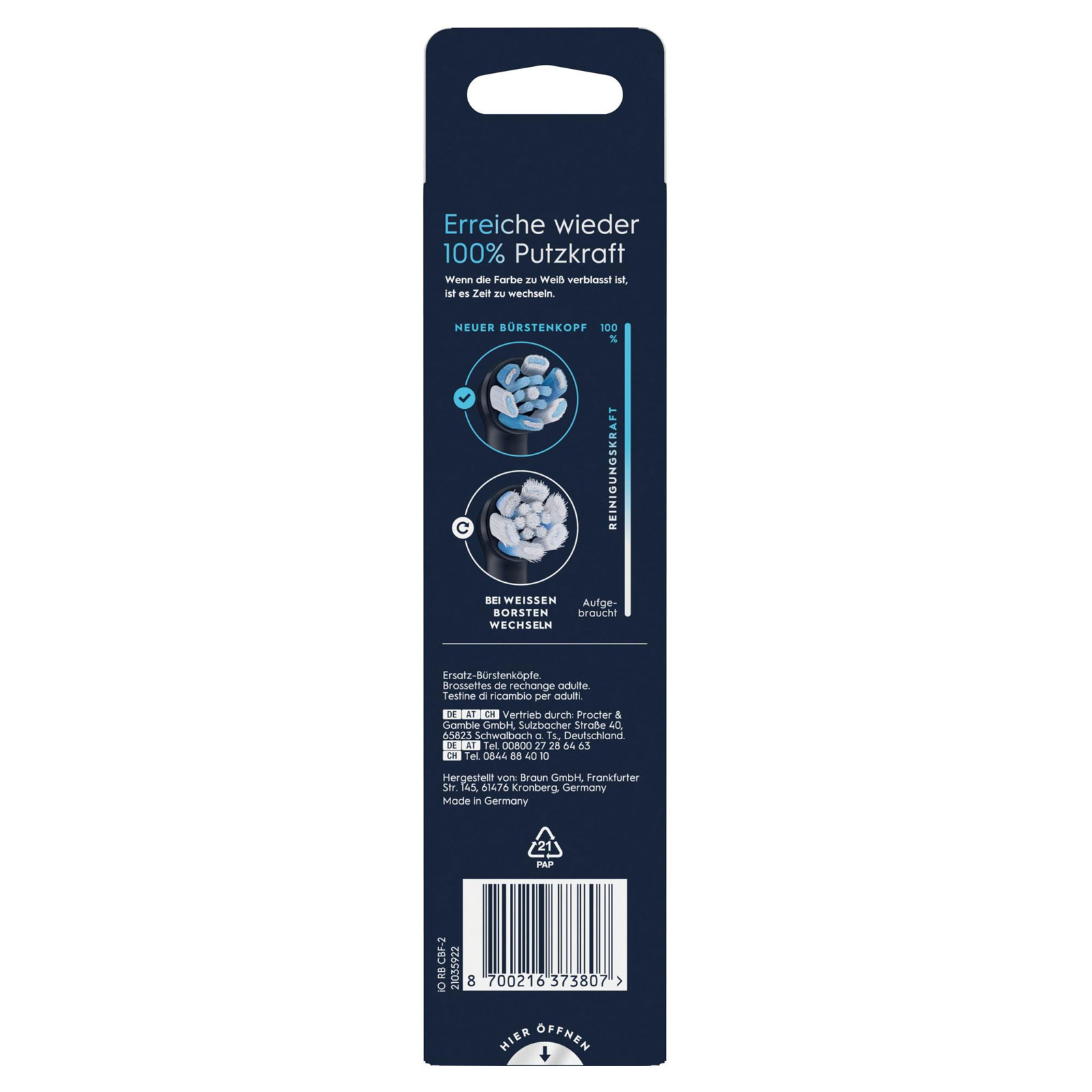 Oral-B iO Ultimative Reinigung, Original Aufsteckbürsten, Schwarz, 2er (passend für die Oral-B iO elektrische Zahnbürste)