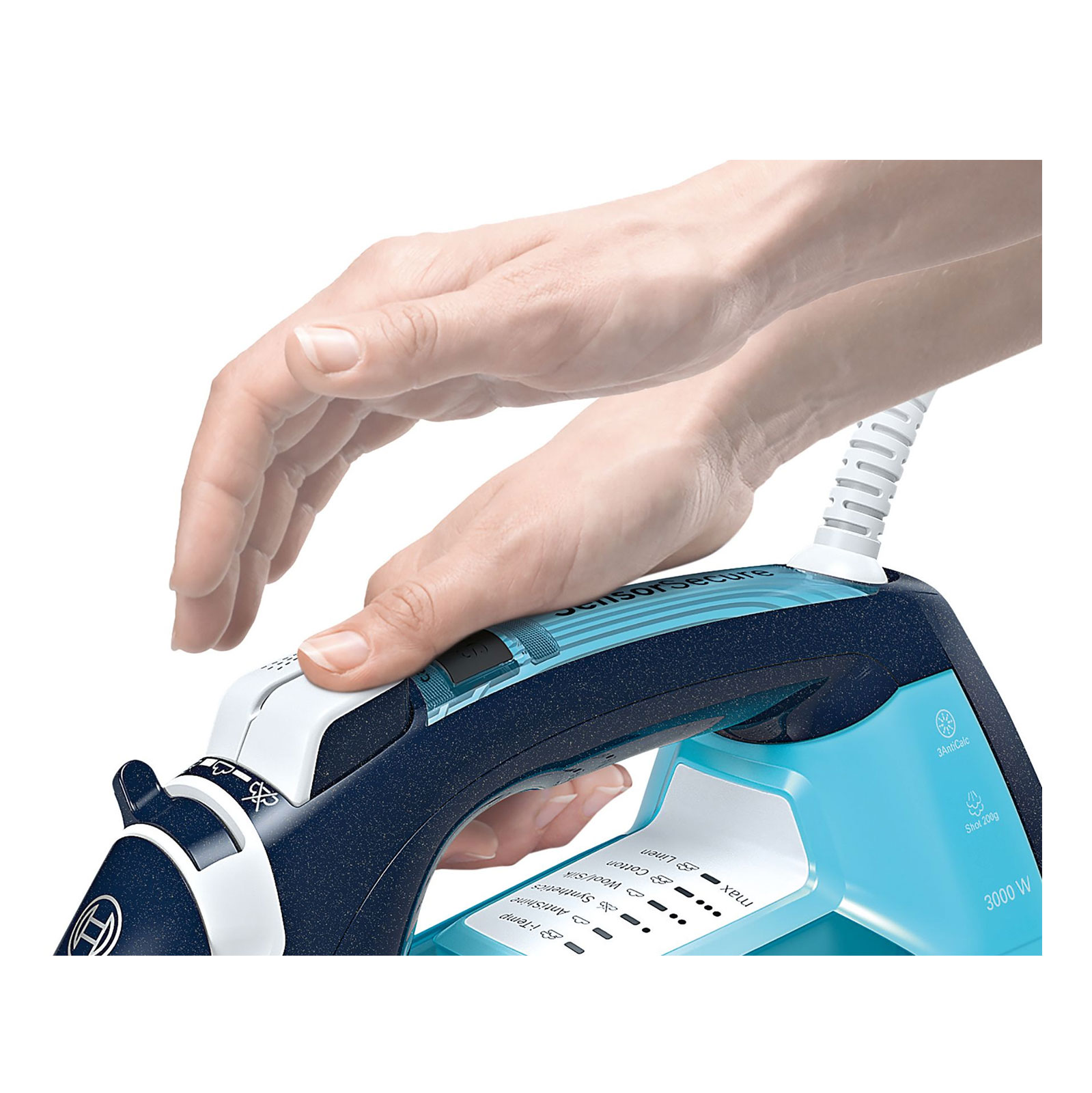 Bosch TDA753022V Dampfbügeleisen Cera-Glissée 3000 W night blue/ice blue