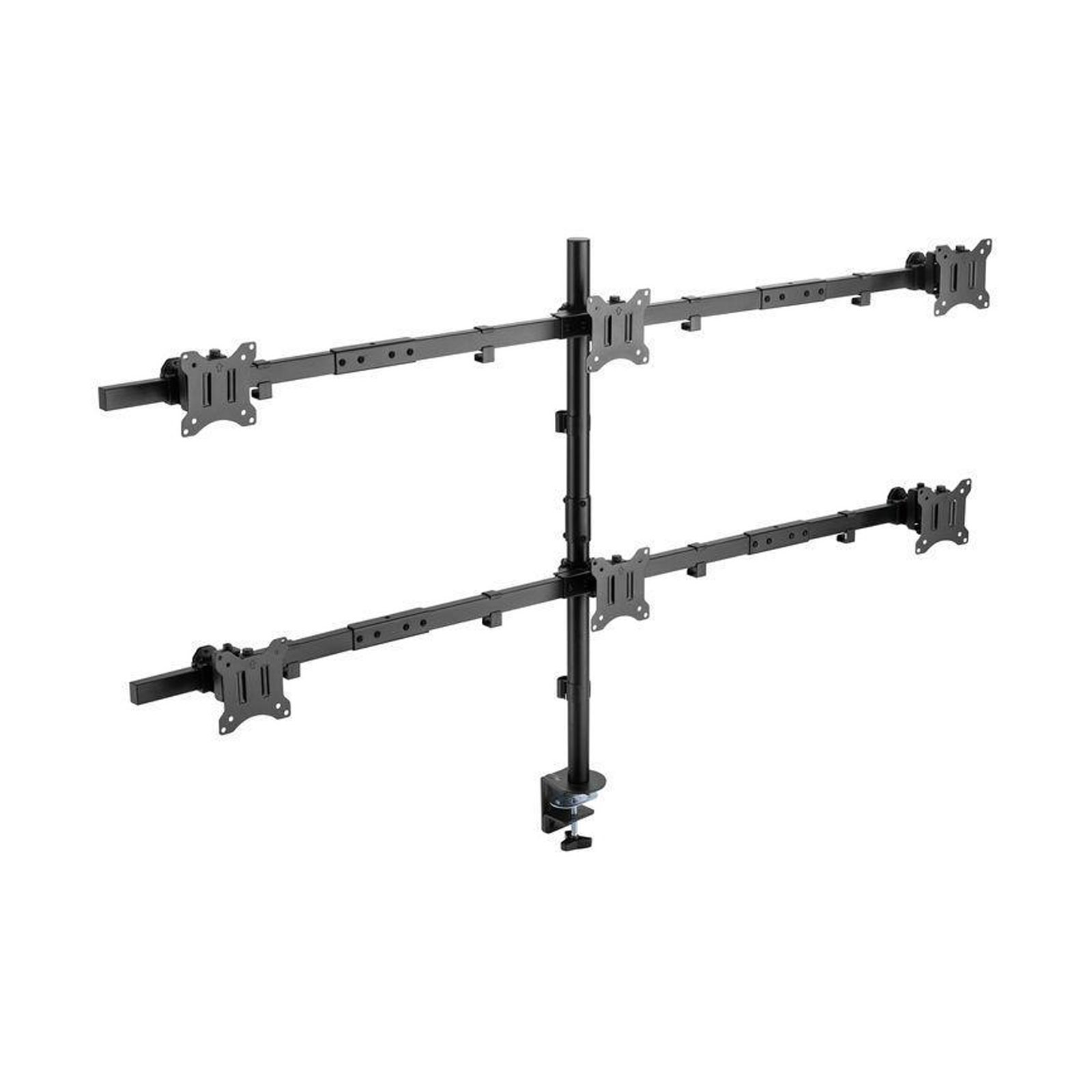 Equip 17"-32" Schwenkbare 6-Monitor-Schreibtischhalterung, Schwarz