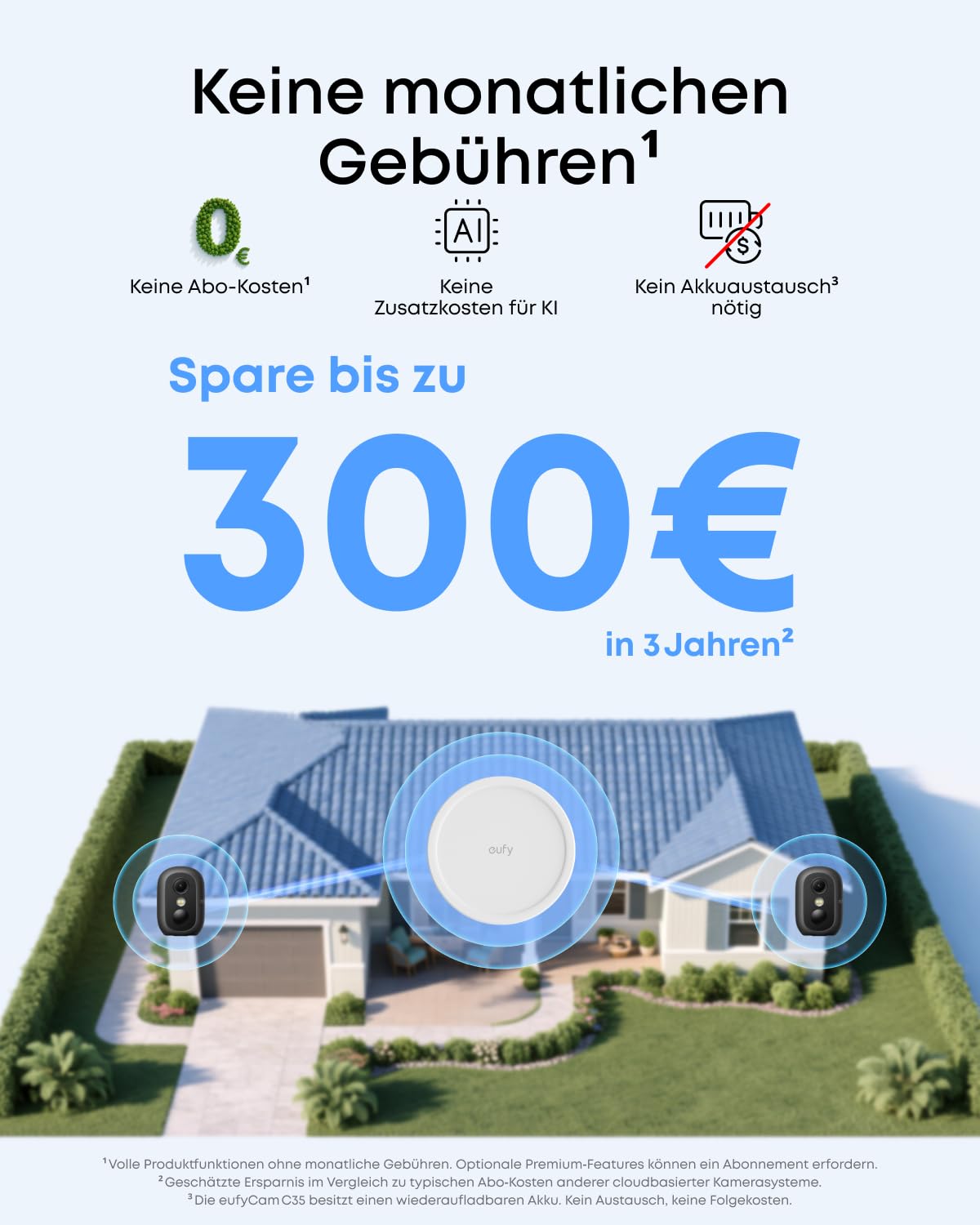 eufy eufyCam C35 (2er-Pack), Kabellose Überwachungskamera Außen & Innen