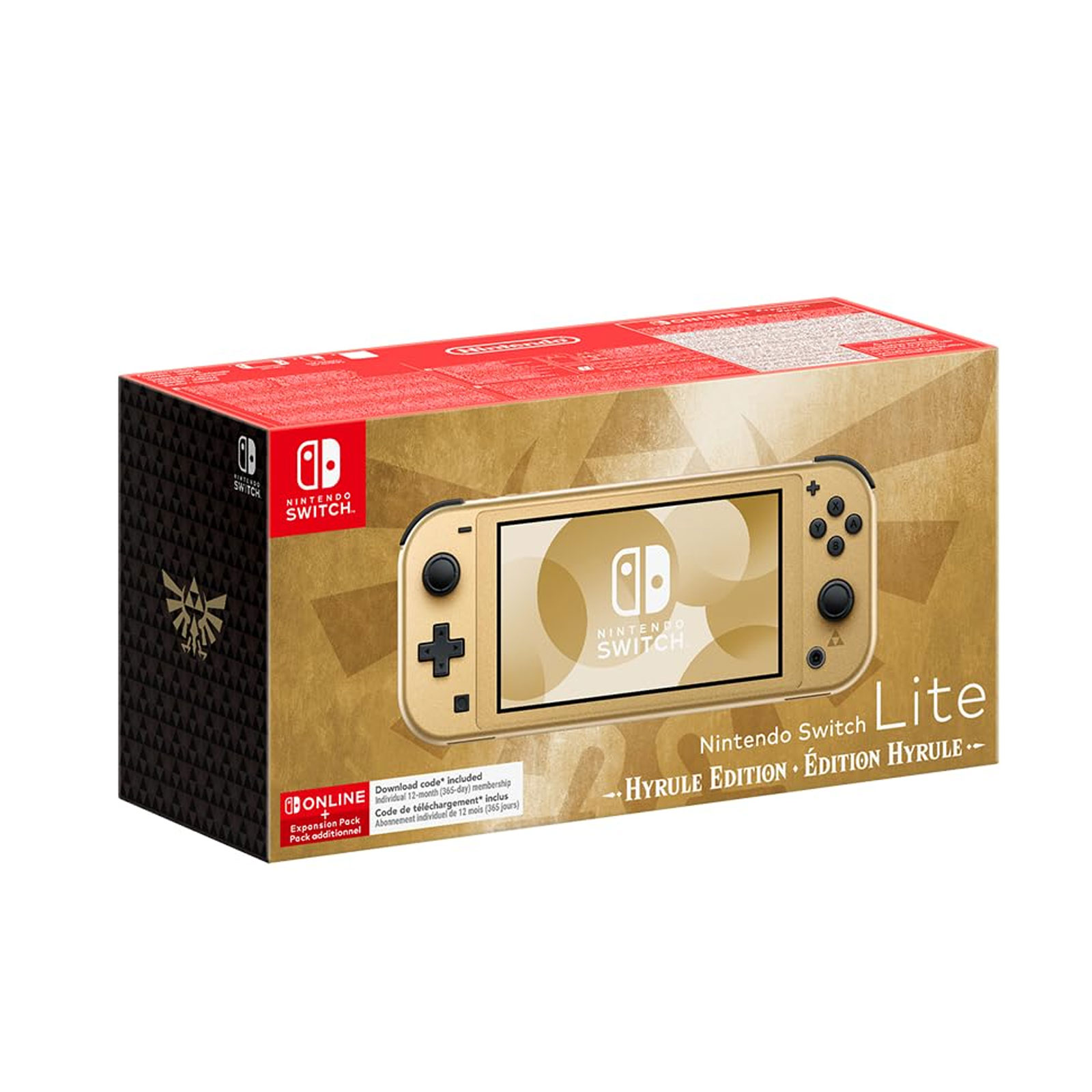 Nintendo Switch Lite - Hyrule-Edition (inkl. 12-monatigen Einzelmitgliedschaft für Nintendo Switch Online + Erweiterungspaket)