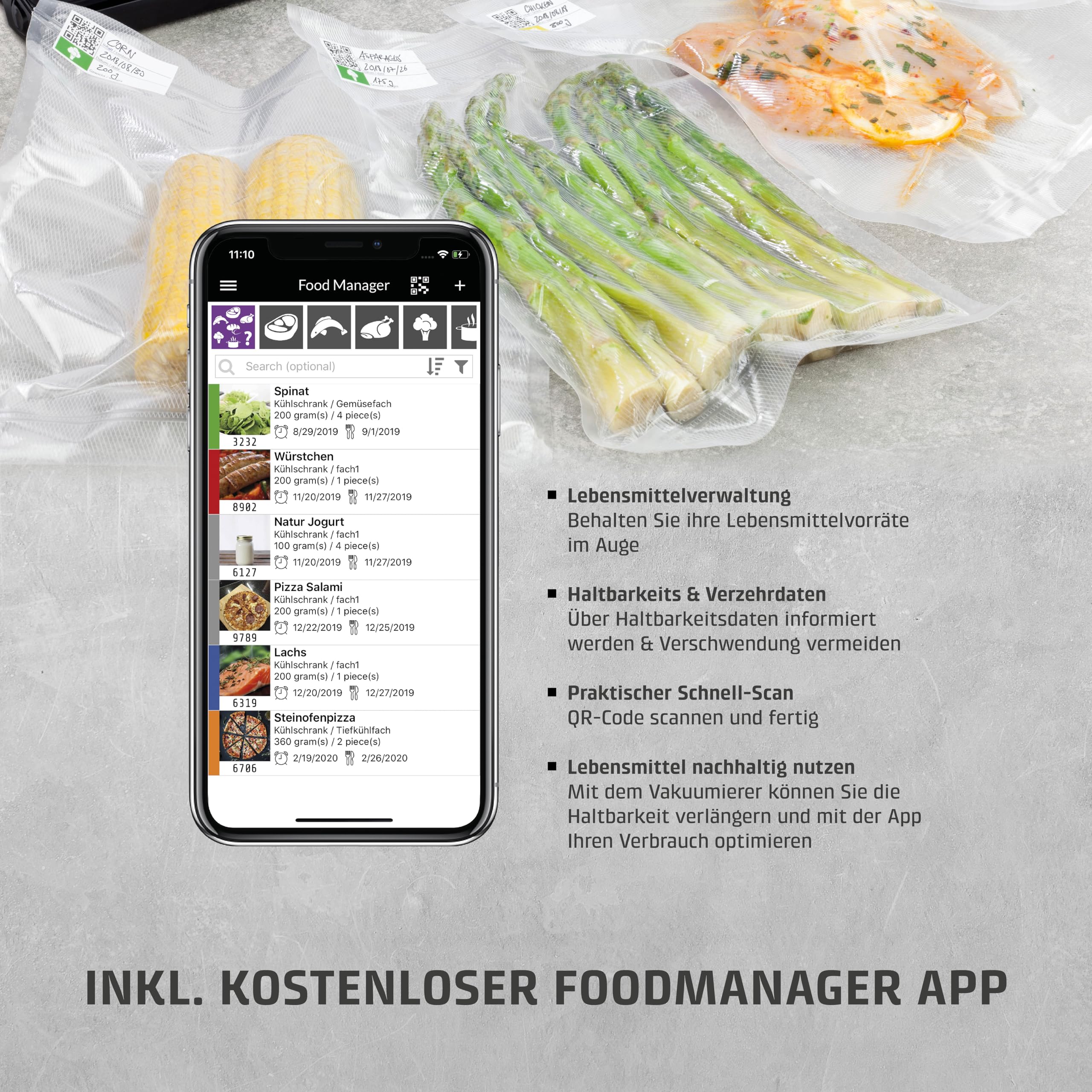 CASO Vacu OneTouch Pro Set, kabelloser Handvakuumierer mit umfangreichem Zubehör