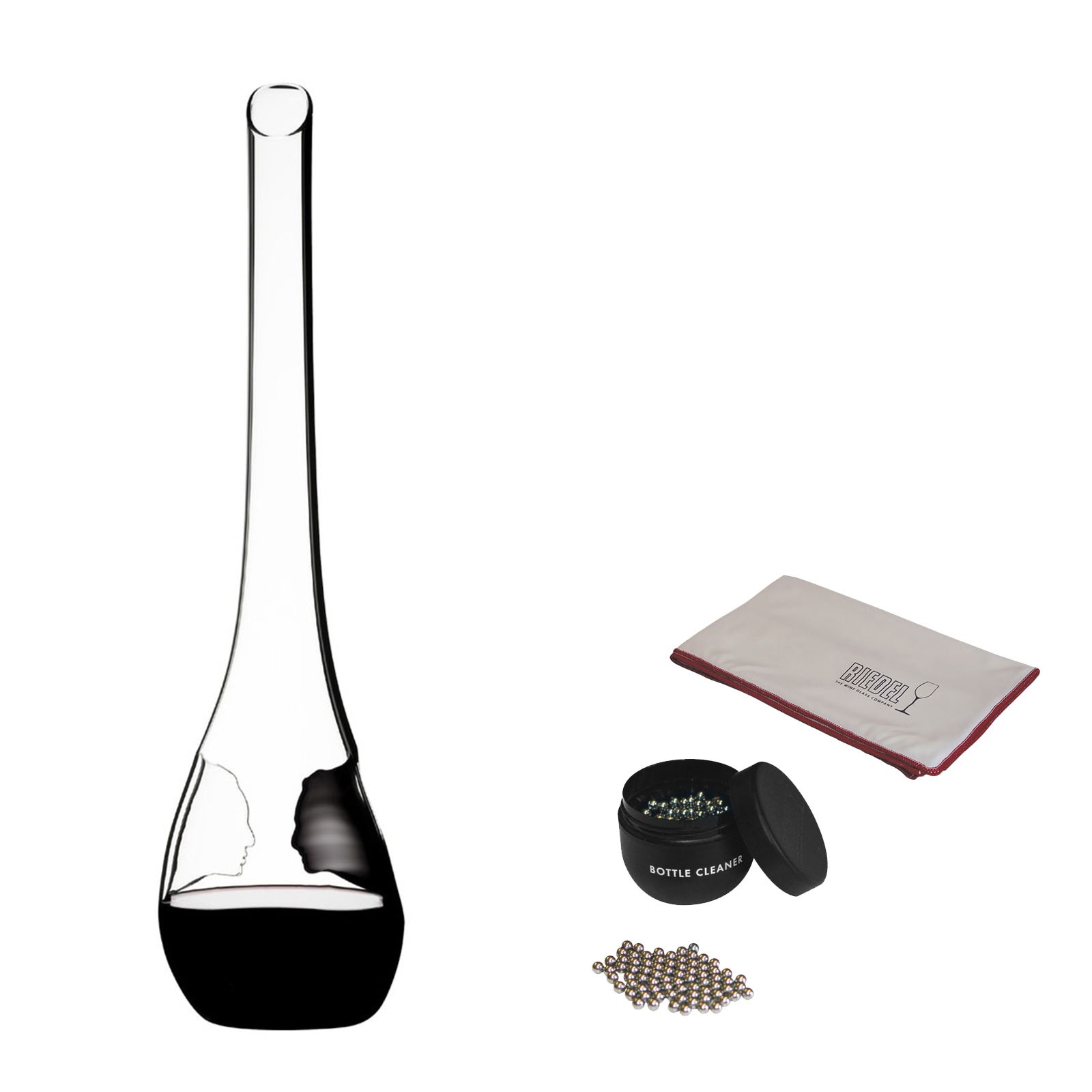 Riedel Dekanter Black Tie Face To Face inkl. Reinigungskugeln Poliertuch