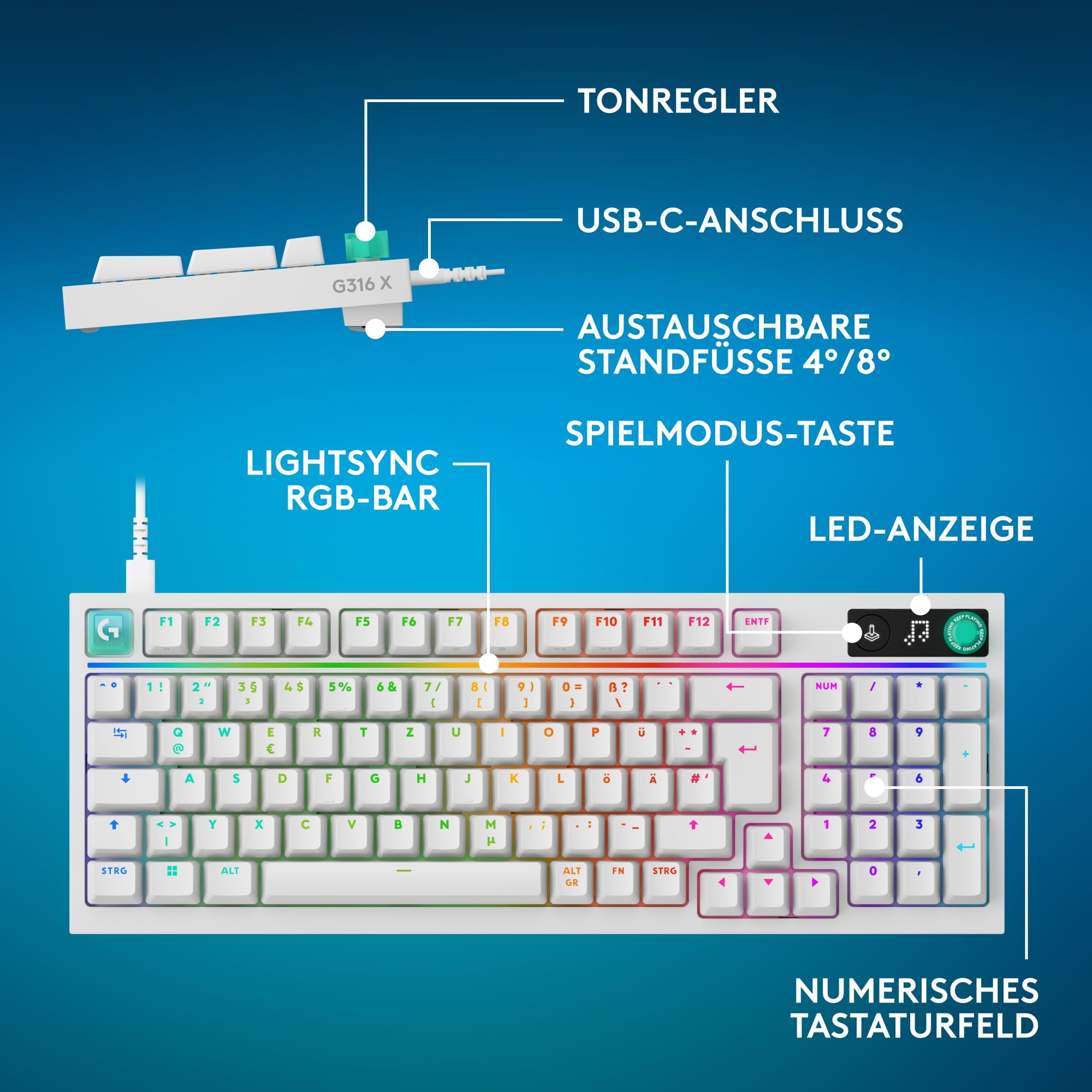 Logitech G G316 X 98 Gaming-Tastatur