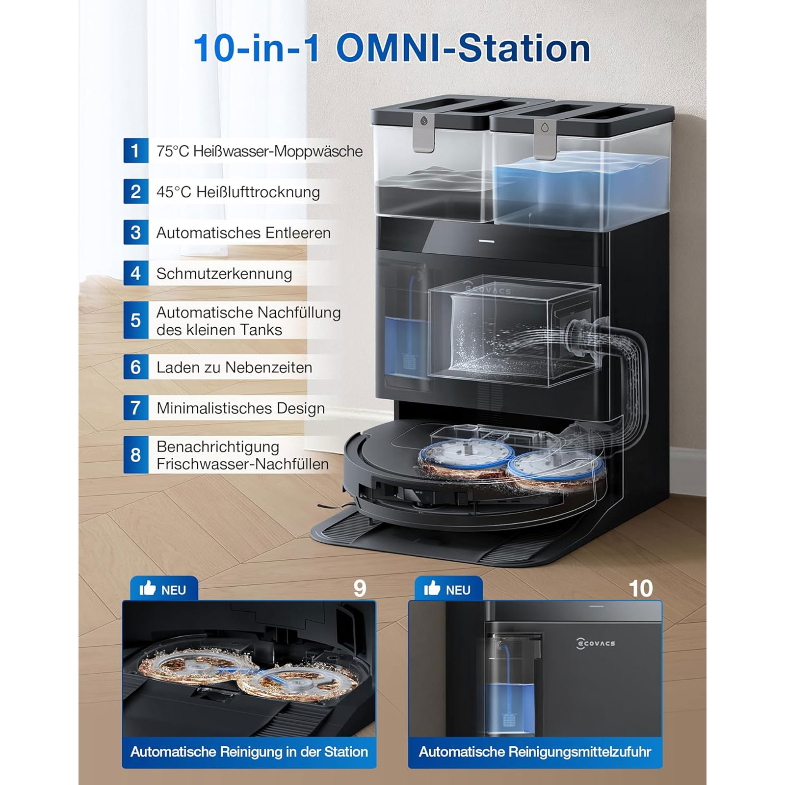ECOVACS DEEBOT T50 OMNI BLACK EU Saugroboter