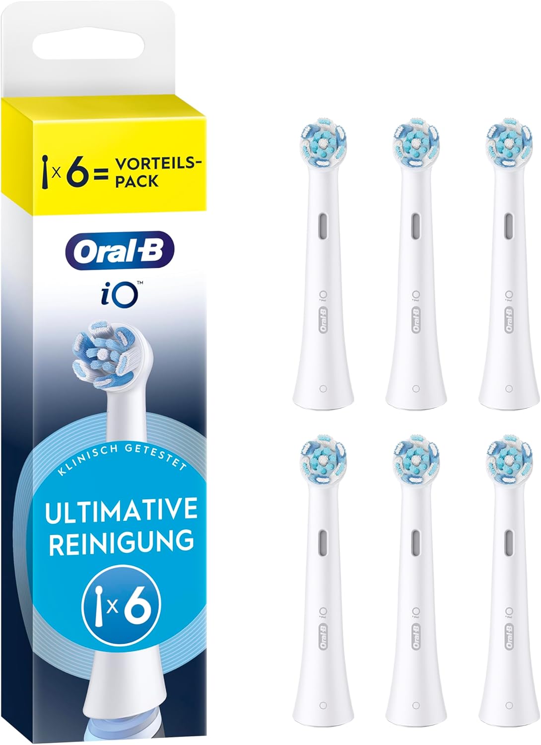 Oral-B iO Ultimative Reinigung, Original Aufsteckbürsten, Weiß, 6er