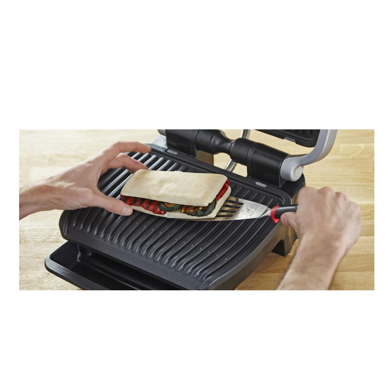 TEFAL GC 750D Elite OptiGrill Kontaktgrill gebürsteter Edelstahl