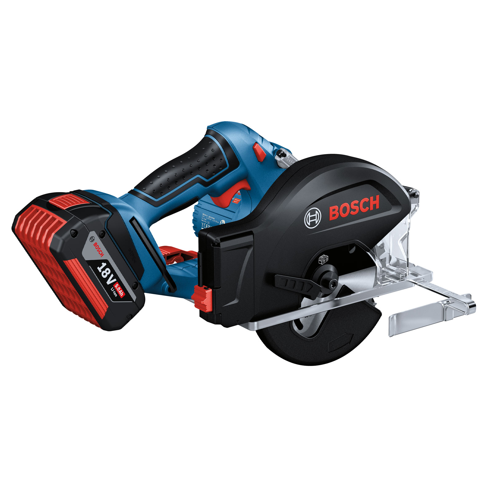 Bosch Professional 18V System Akku-Metall Kreissäge GKM 18V-50 inkl. mit 2x 5,0 AH Akku, Ladegerät GAL 18V-40