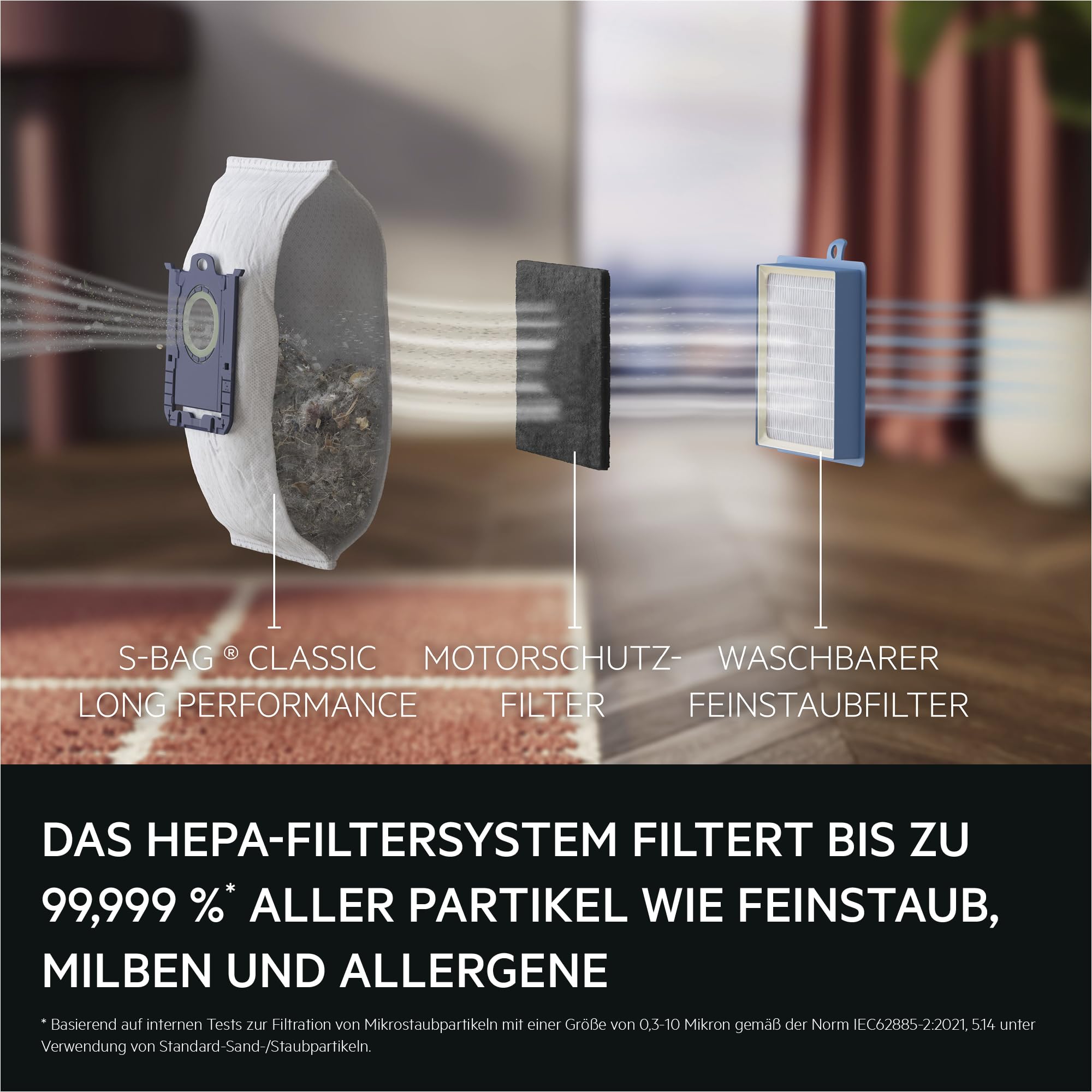 AEG Staubsauger mit Beutel, besonders leise 64 dB, kraftvolle 750 W