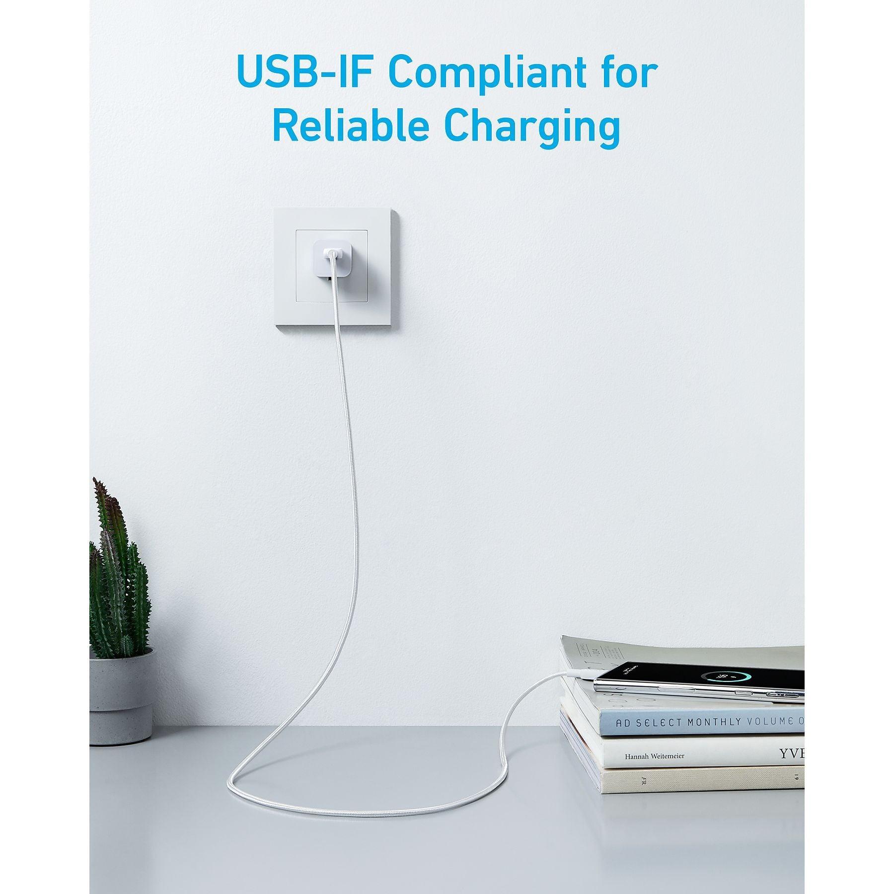Anker 322 USB-A auf USB-C Kabel (180cm, Geflochten), Weiß