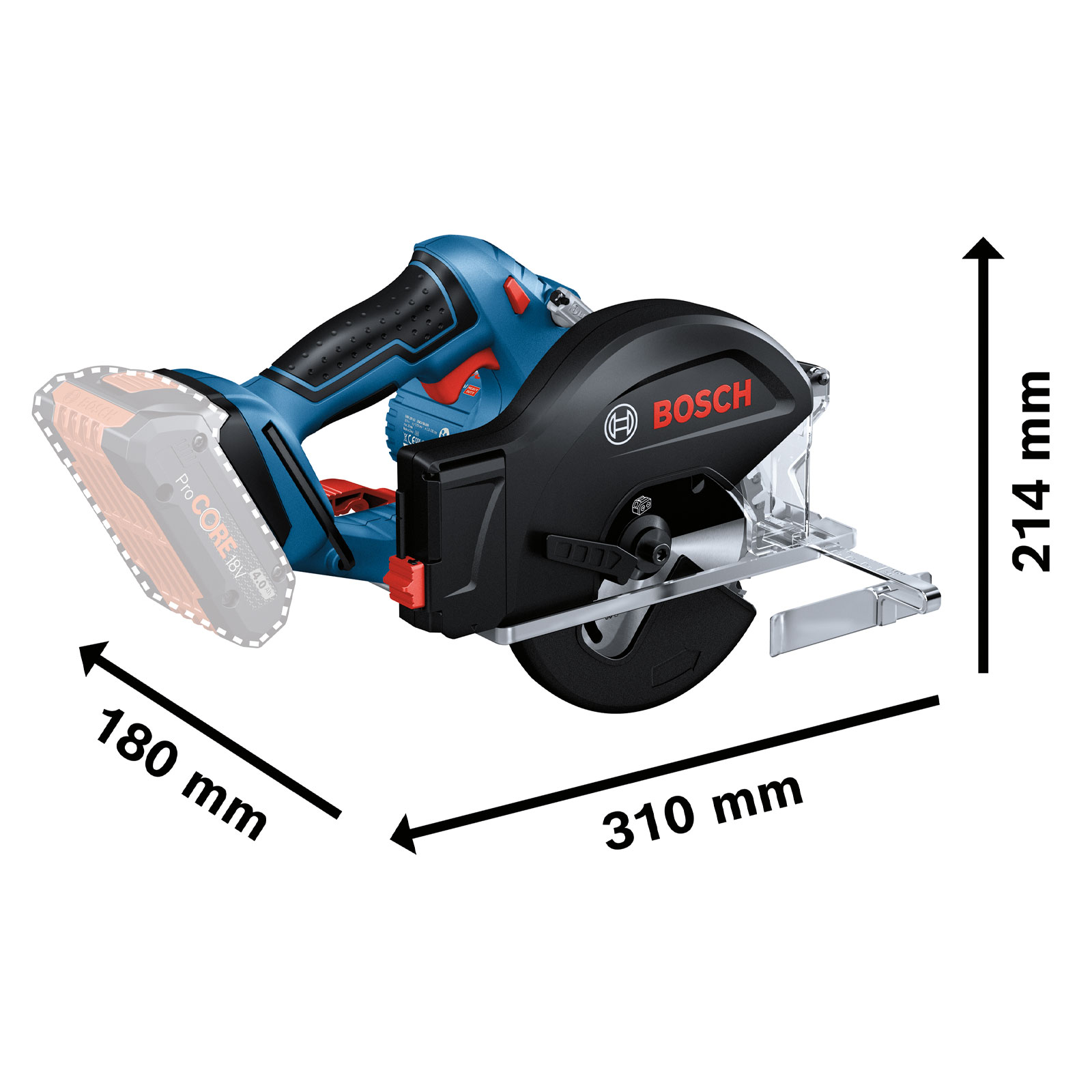 Bosch Professional 18V System Akku-Metall Kreissäge GKM 18V-50 ohne Akkus und Ladegerät
