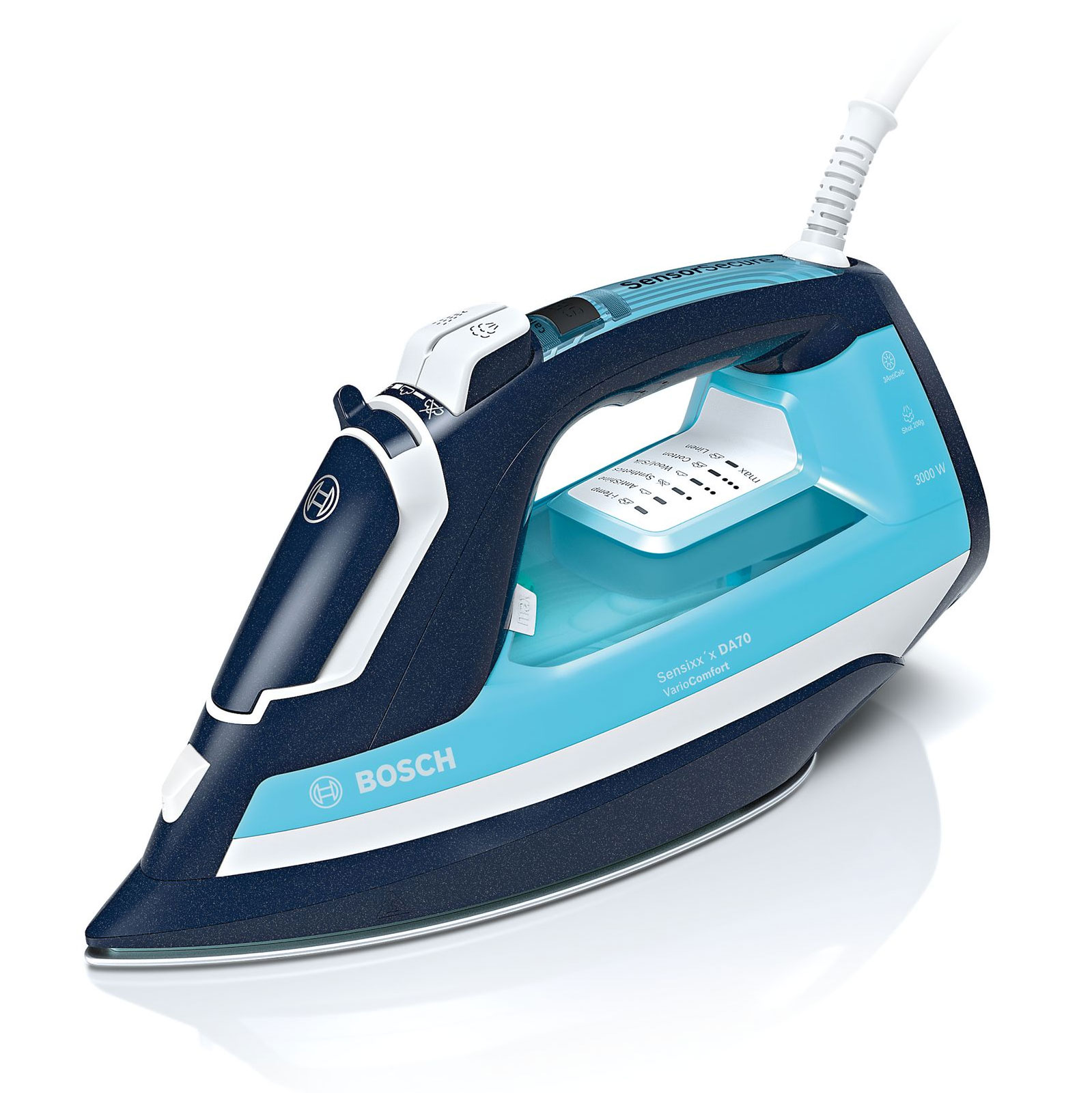 Bosch TDA753022V Dampfbügeleisen Cera-Glissée 3000 W night blue/ice blue