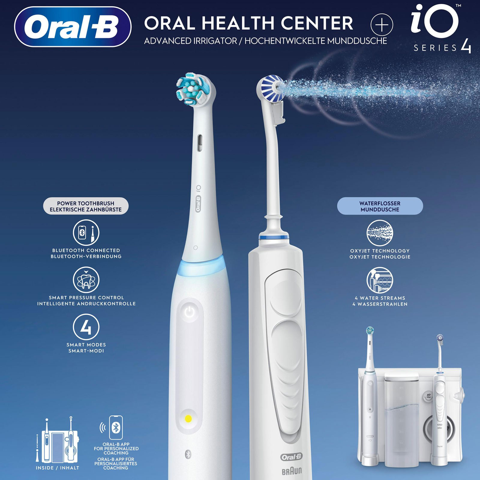 Oral-B Zahnpflegesystem Oral Health Center Oxyjet + iO4