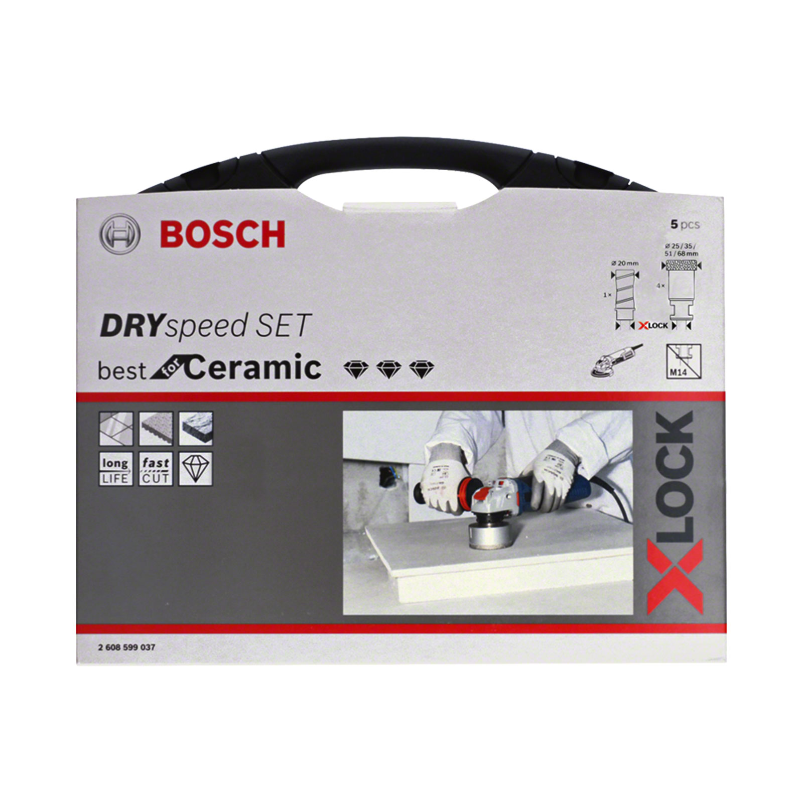 Bosch Professional X-LOCK Dry Sp. Set25-35-51-68+Fraesfinger Diamantb Bosch Professional X-LOCK Dry Sp. Set25-35-51-68+Fraesfinger Diamantb