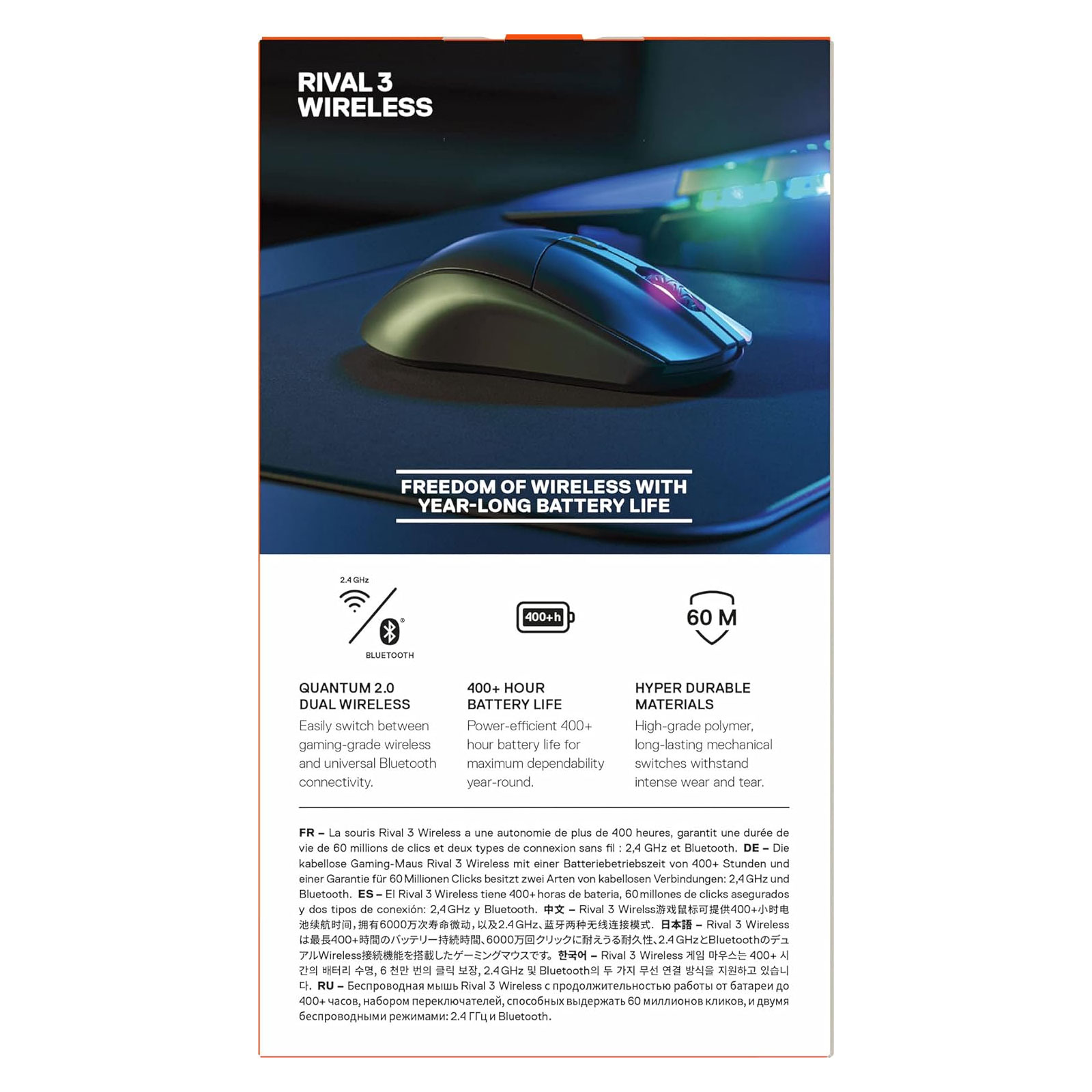 Steelseries Rival 3 Wireless, Gaming-Maus, Schwarz