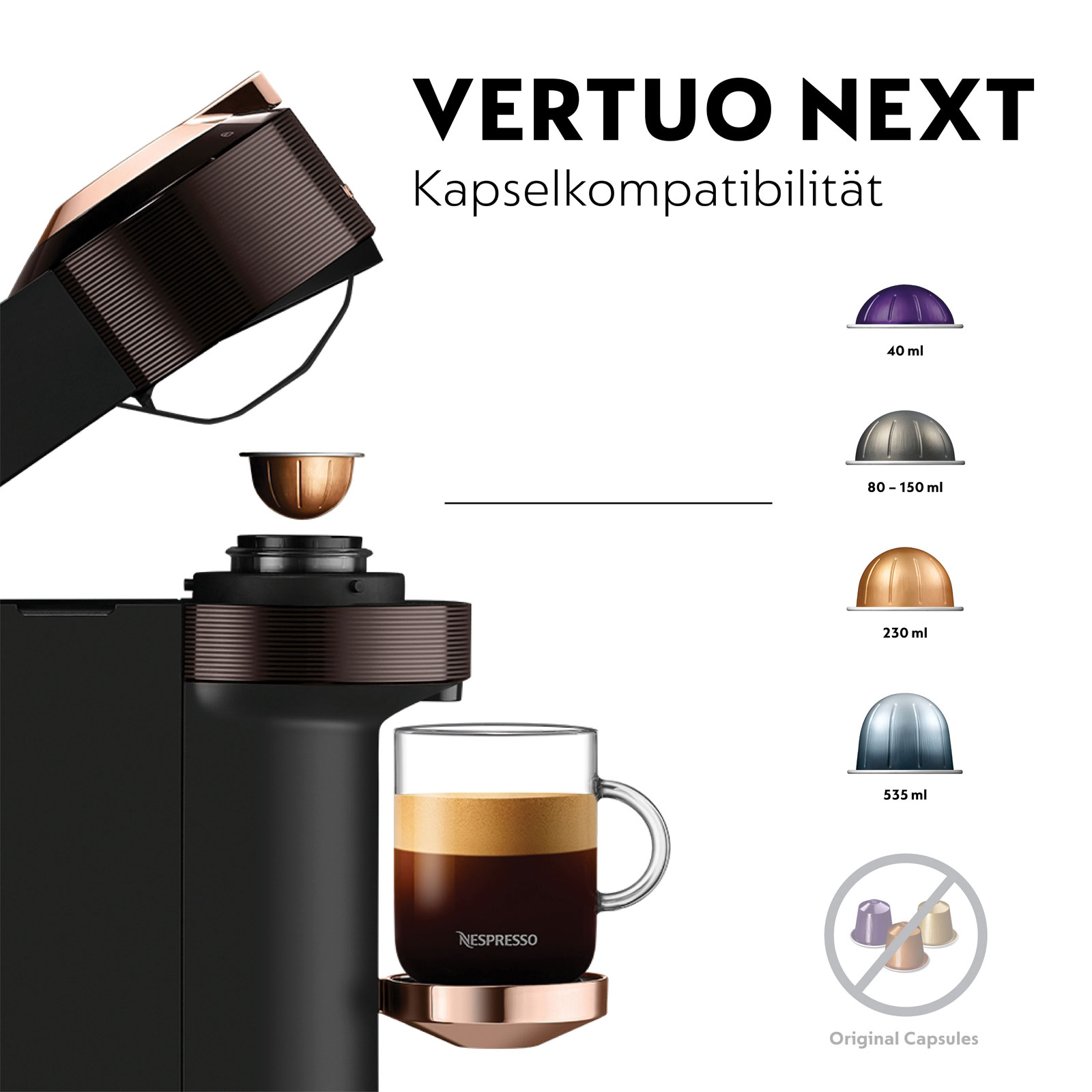 Nespresso Vertuo Next Premium Rich Brown REFURBISHED Nespresso Vertuo Next Premium Rich Brown REFURBISHED
