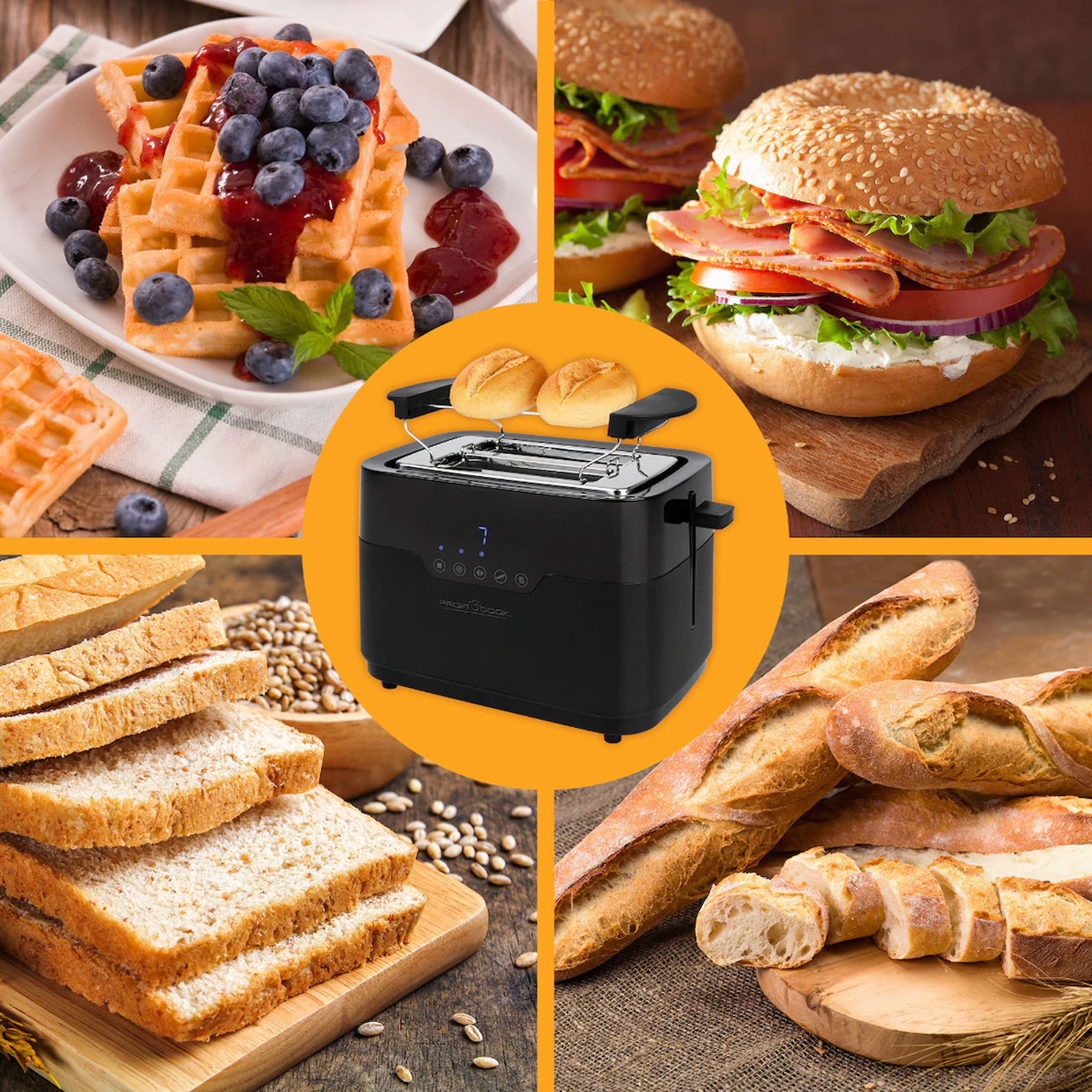 PRO PC-TA 1244 TOASTER SCHWARZ