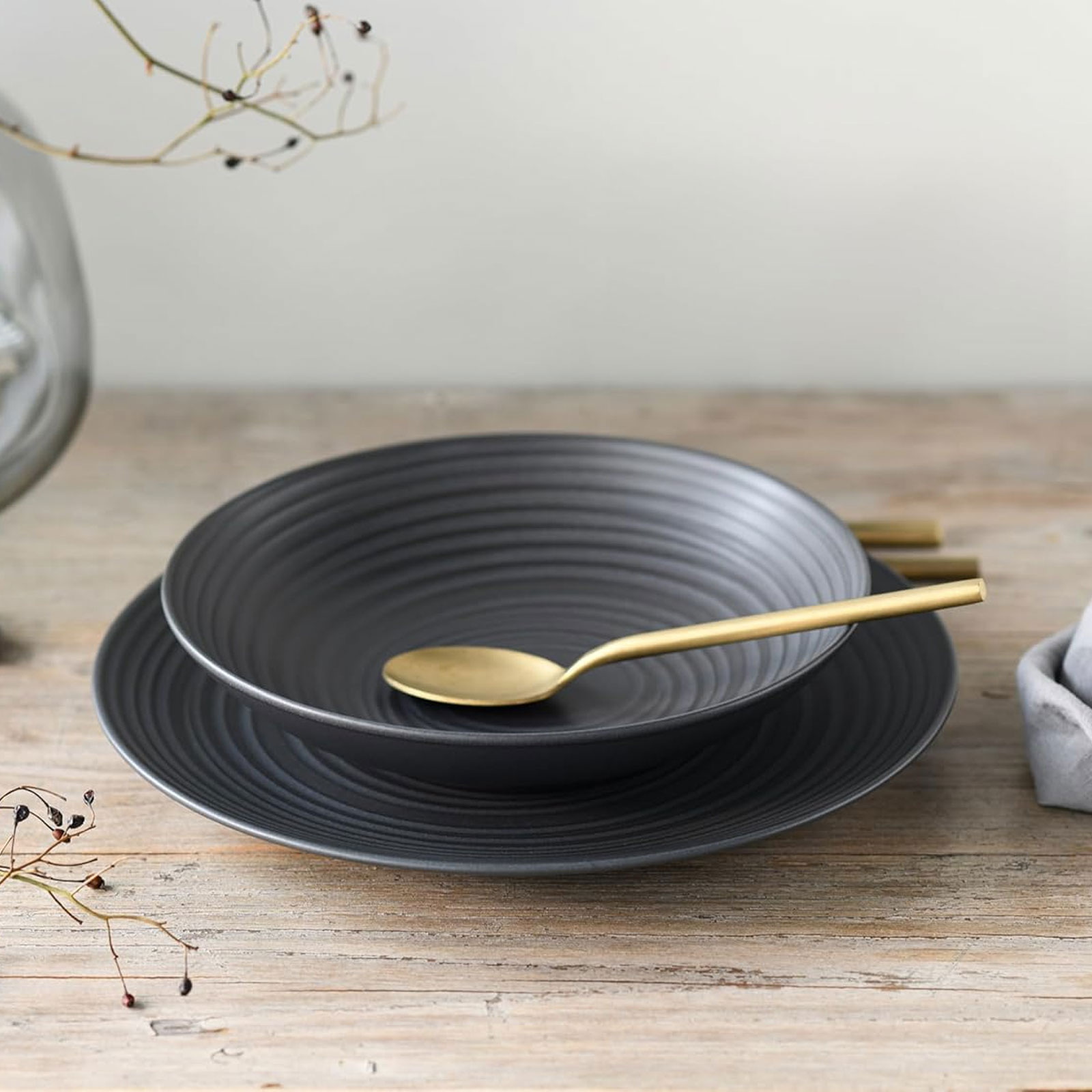 CreaTable 23205 Tafelservice Elements Collection Lava Stone