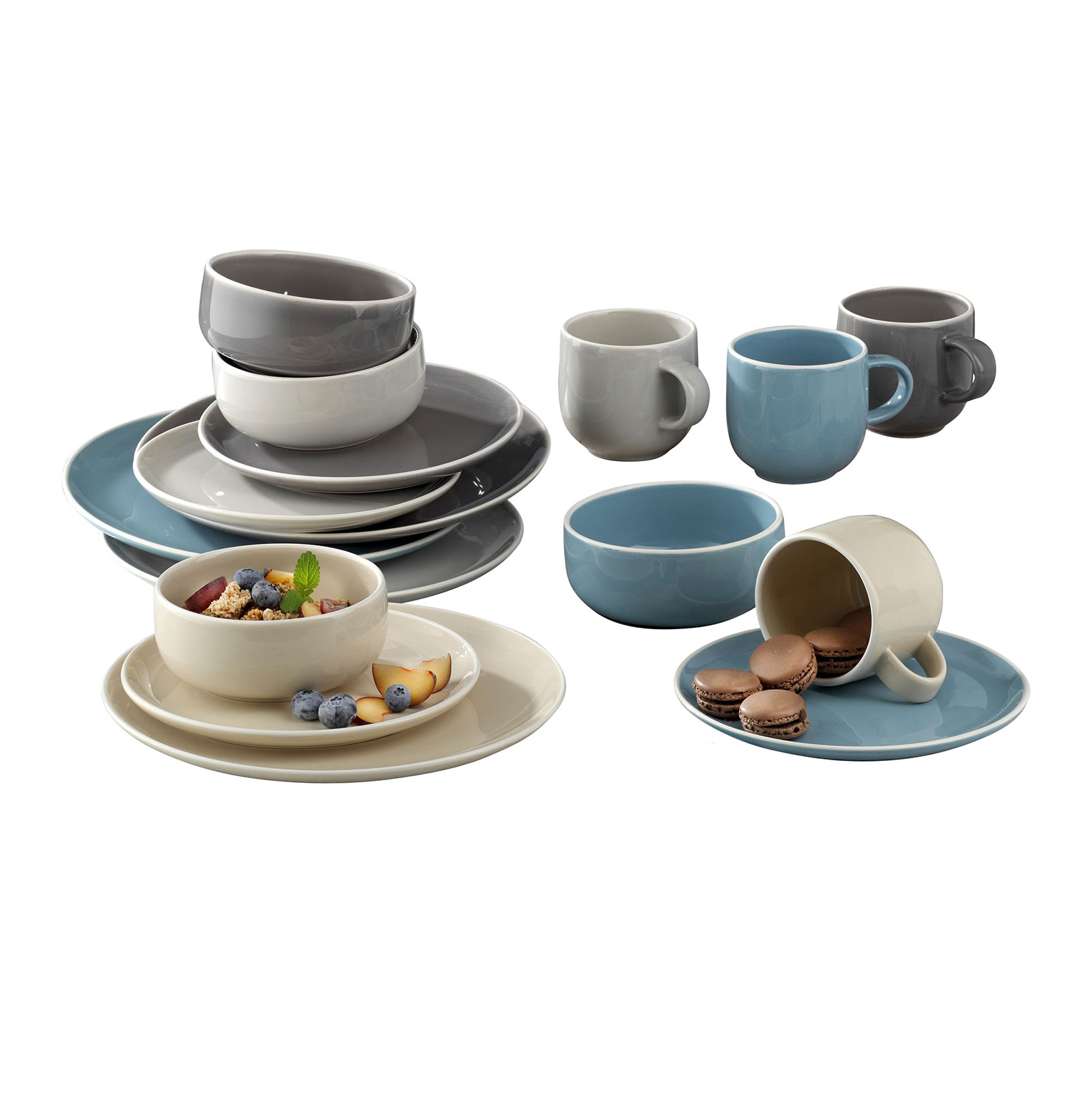 CreaTable, 16299, Serie BOSTON, Geschirrset Kombiservice 16 teilig
