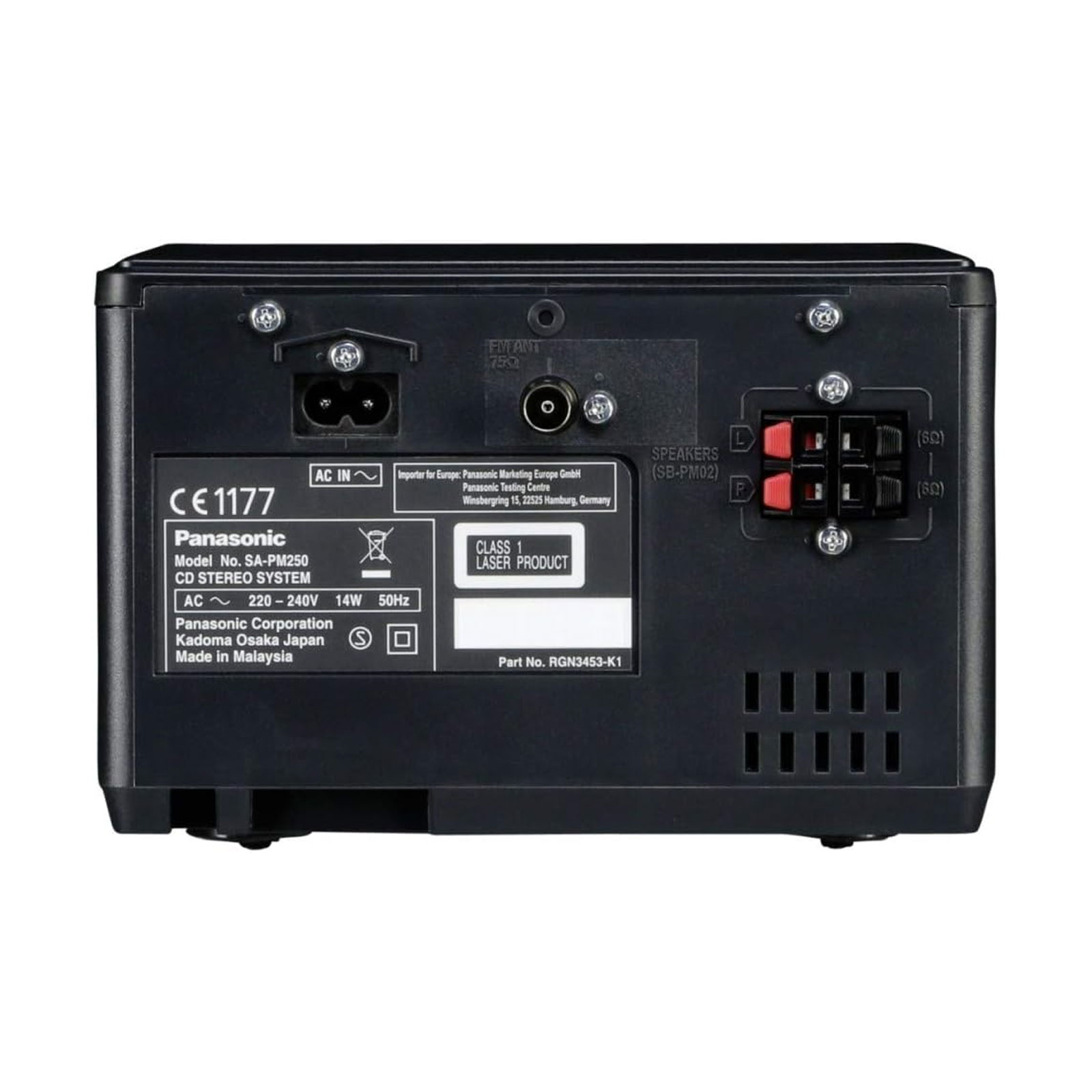 Panasonic Kompaktanlage SC-PM272EG-K schwarz (Bluetooth, USB, CD, DAB+,UKW-Radio, Timer, LCD-Display, Sender-Anzeige)