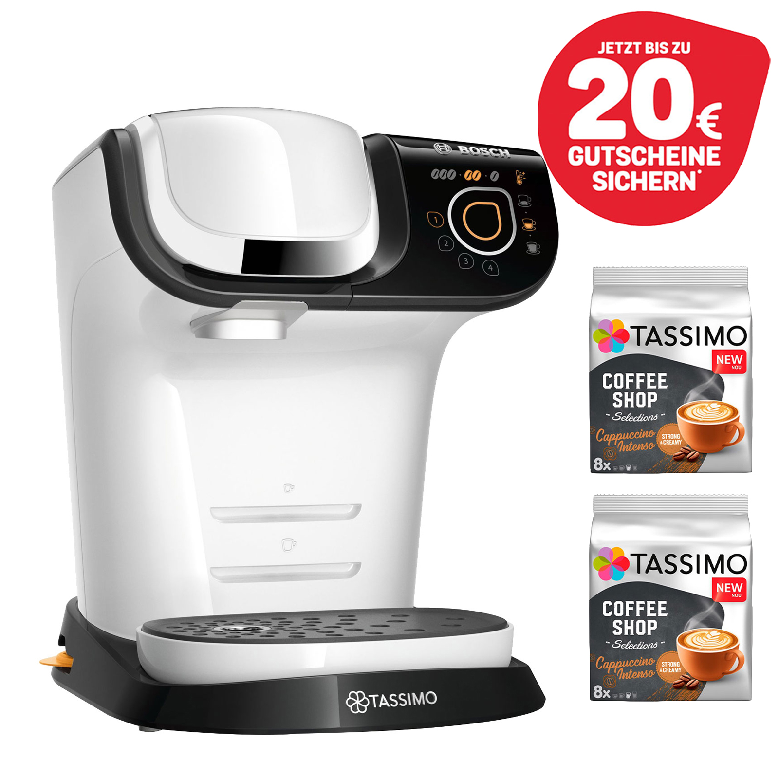 Bosch Tassimo Kapselmaschine inkl. 2x Cappuccino Intenso