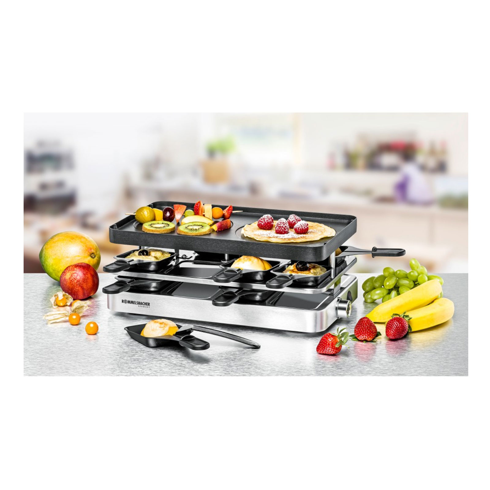 Rommelsbacher RC 1400 Raclette-Grill mit Wendeplatte