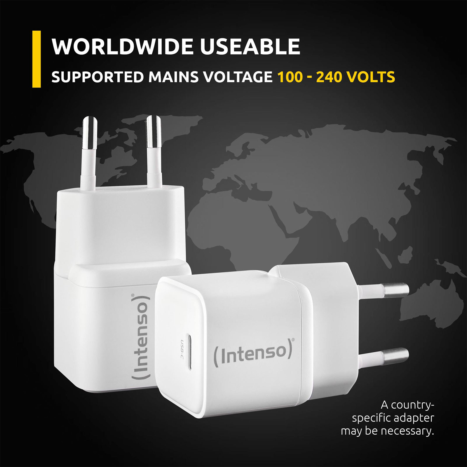 Intenso Power Adapter W30C GaN 30 W, USB-C, Doppelpack, Weiß (7803032)