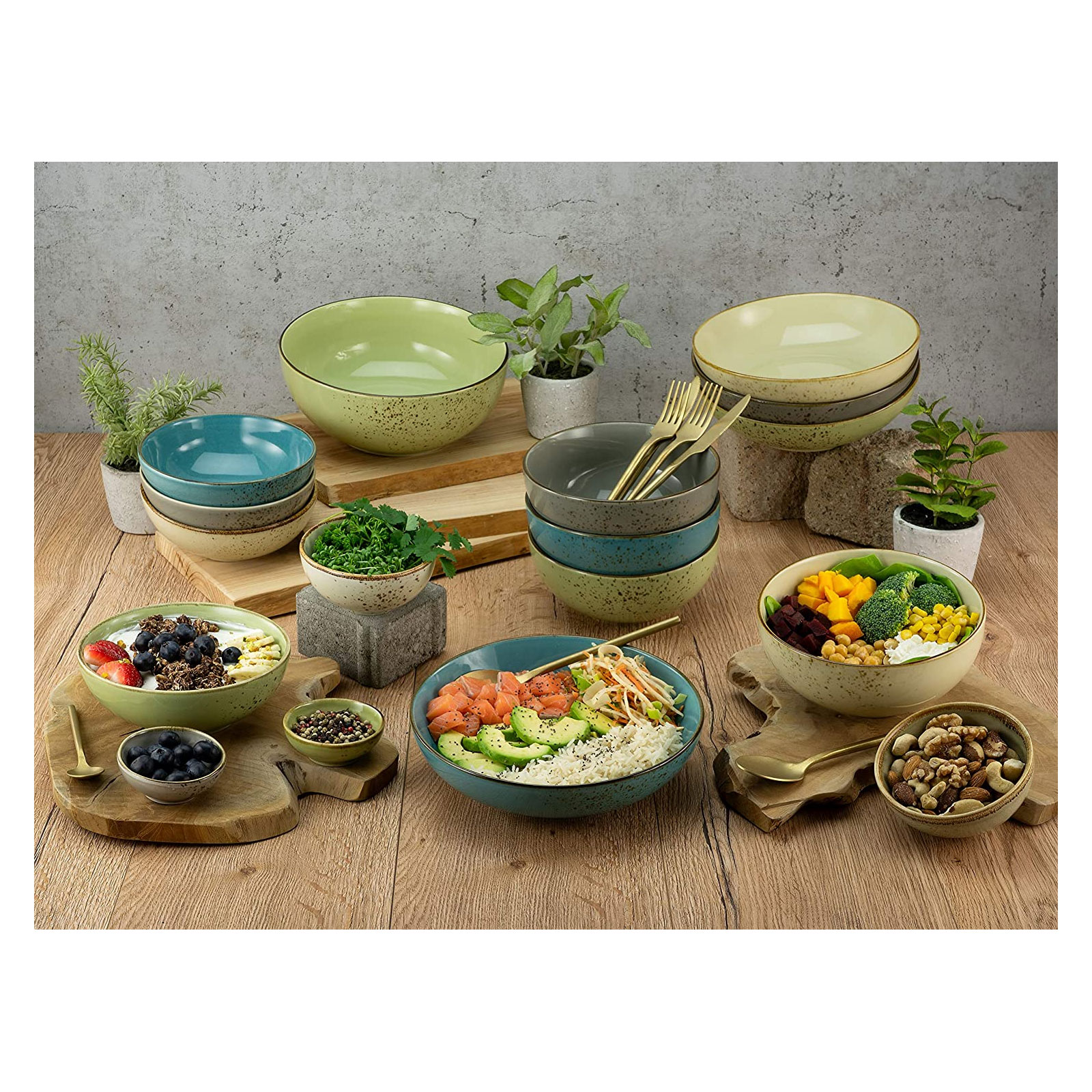 CreaTable, 23422, Serie Nature Collection - Poke Bowl, Geschirrset, Bowl-Set 4 teilig