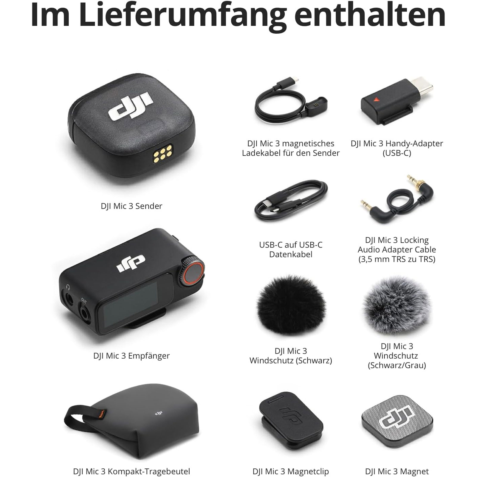 dji Mic 3 (1 Sender + 1 Empfänger) Lavalier-Mikrofon