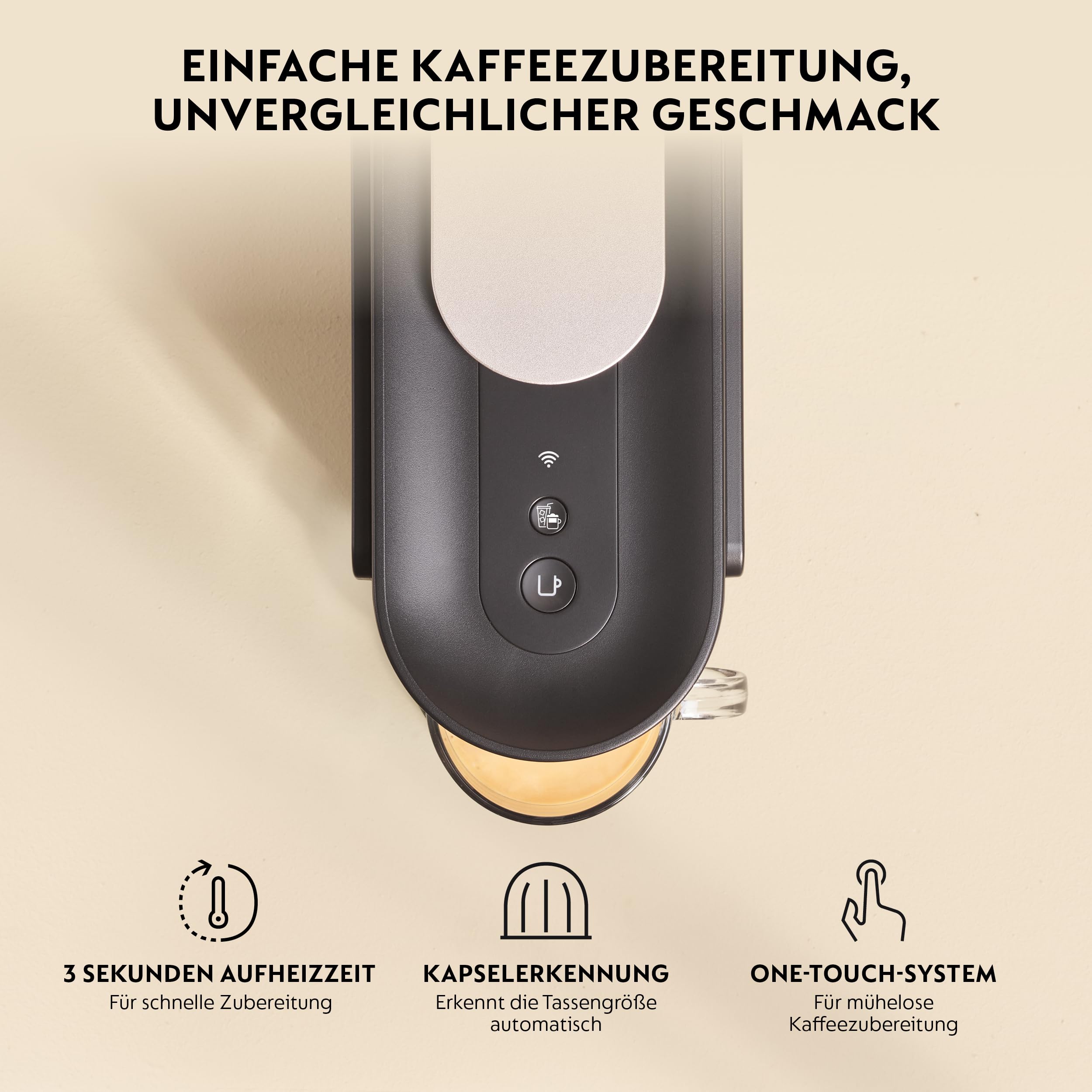 Nespresso Krups VERTUO Up Ink Black, XN9408 inkl. Aeroccino 3 Milchaufschäumer