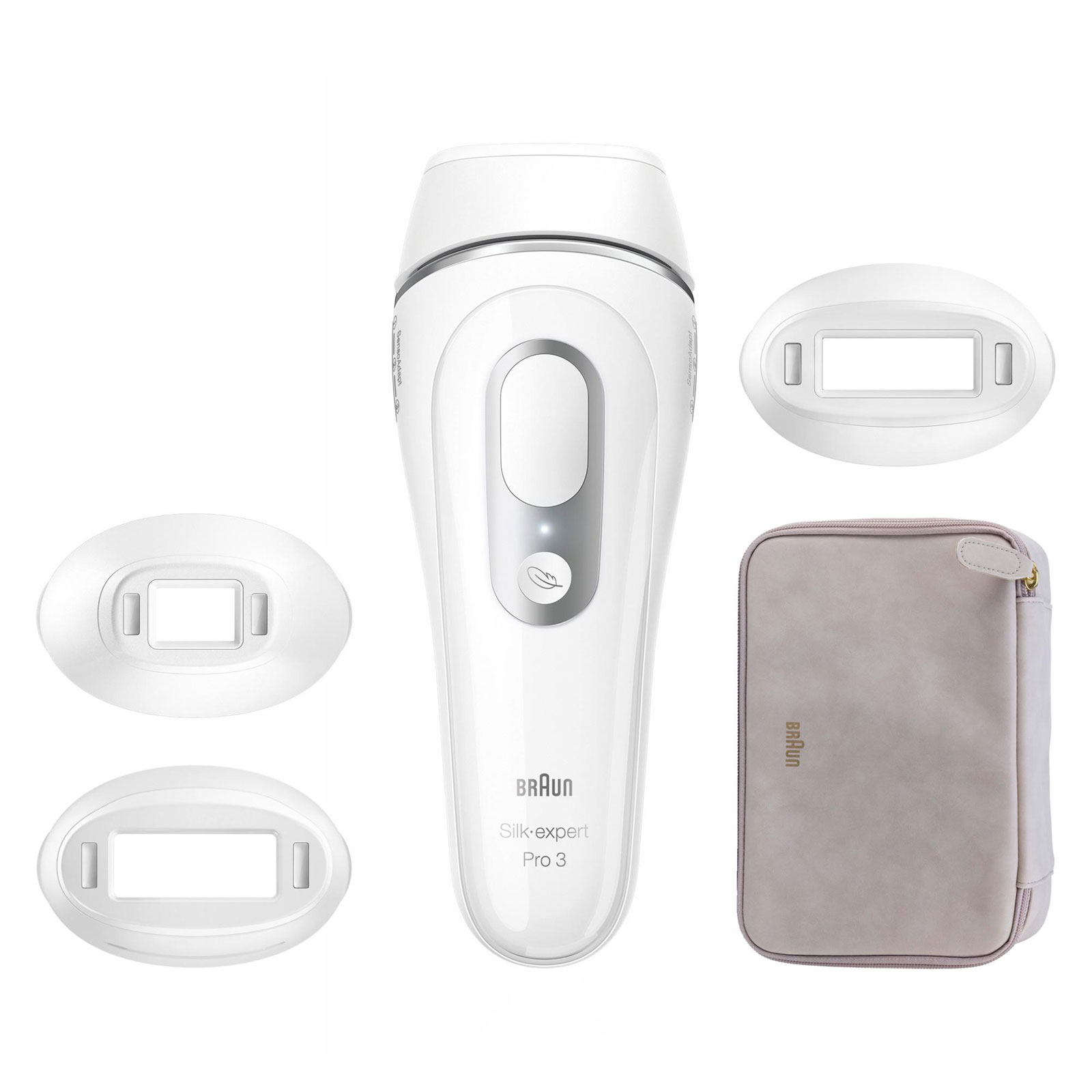 Braun IPL Haarentferner IPL Silk·expert Pro 3 PL3230 (SkinPro 2.0 (SensoAdaptTM), automatische Hautton-Anpassung, bis zu 100 Lichtimpulse pro Minute, Sensitiv-Modus, Aufbewahrungstasche, Standard-, Präzisions- und breiter Aufsatz)