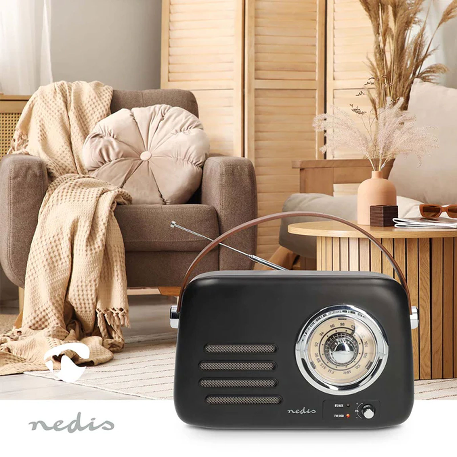 NEDIS FM Retro Radio RDFM2600BK schwarz