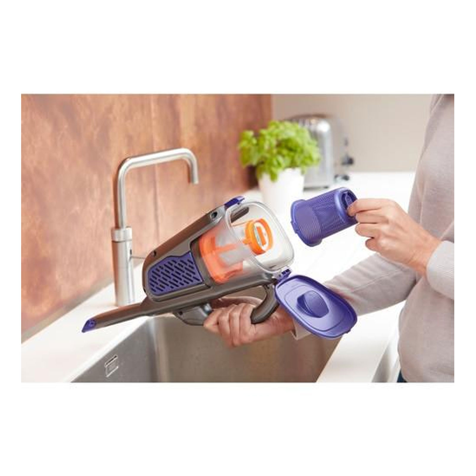 Black + Decker Black + Decker BHHV520BHFP 18V Dustbuster Akkustaubsauger Tierhaar Titanium/VioletT