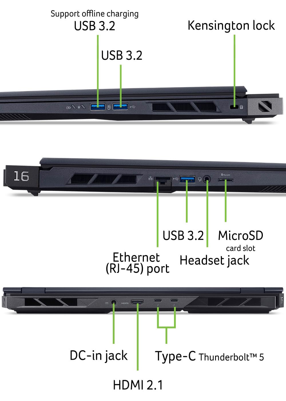 Acer Predator Helios 16 AI OLED (PH16-73-965V) Gaming Laptop