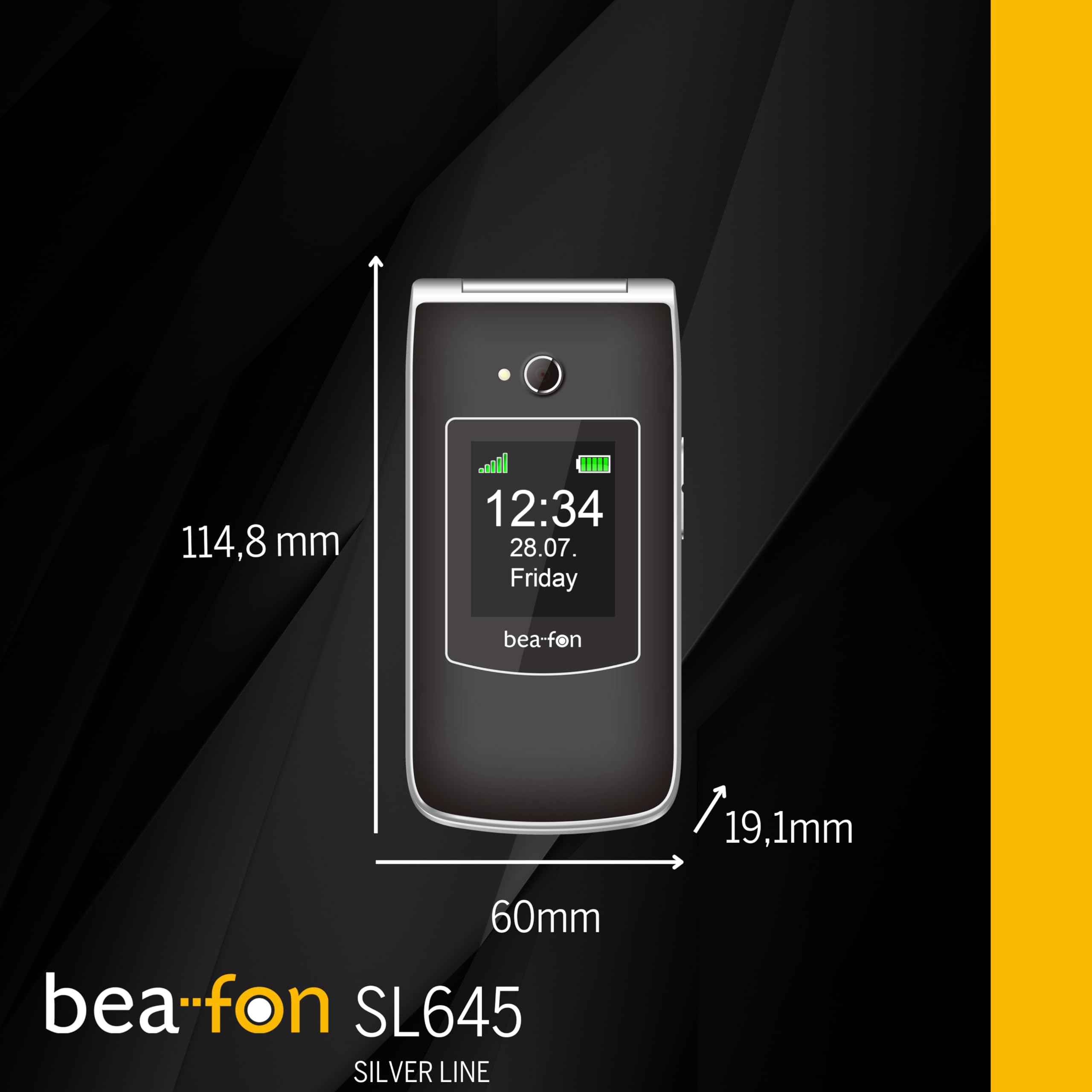 Beafon SL 645 2G - schwarz/silber - Modell 2025 Handy (Seniorenhandy, Klapp)