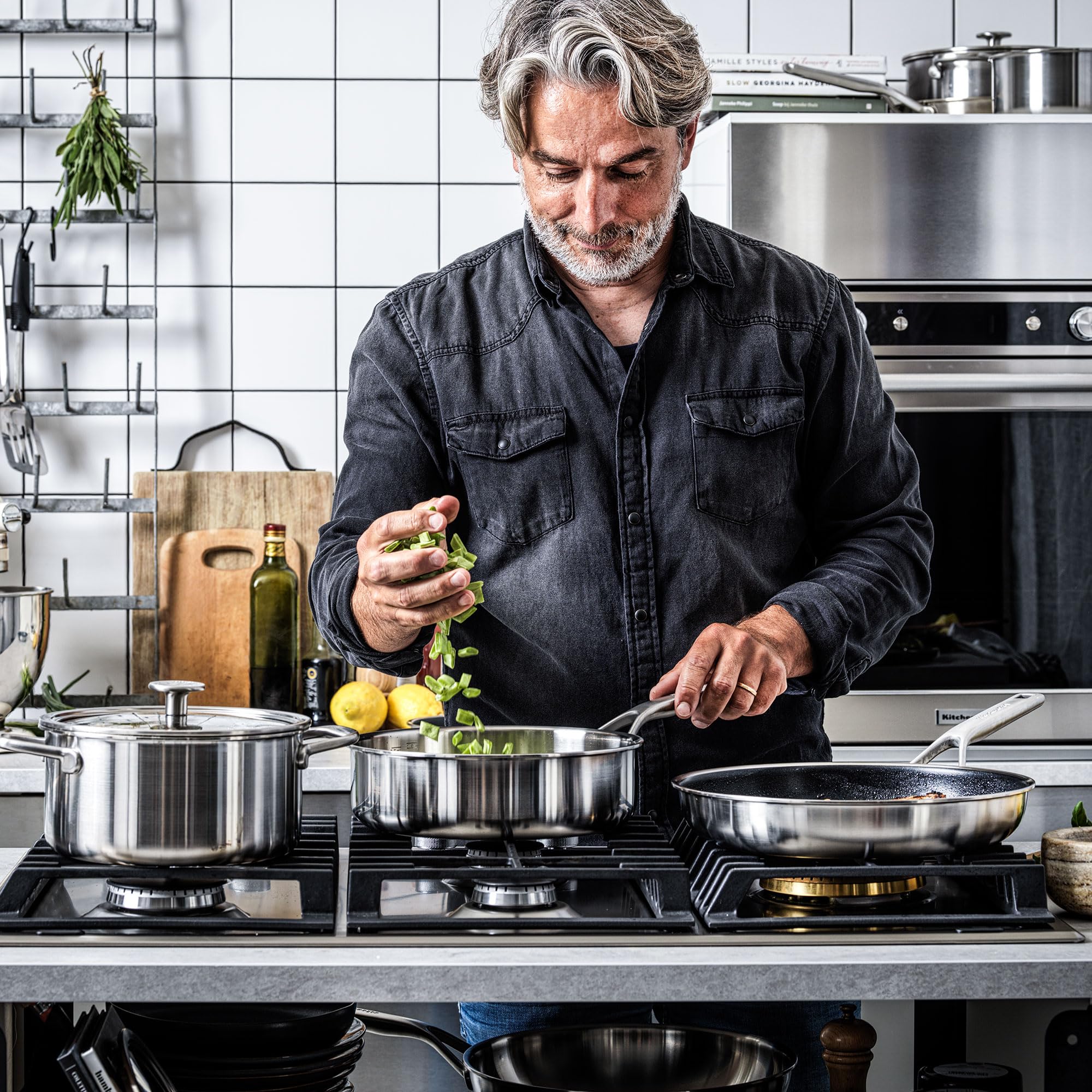 KitchenAid CC003251-001 Schmorpfanne mit Glasdeckel  3.1L 24cm Edelstahl